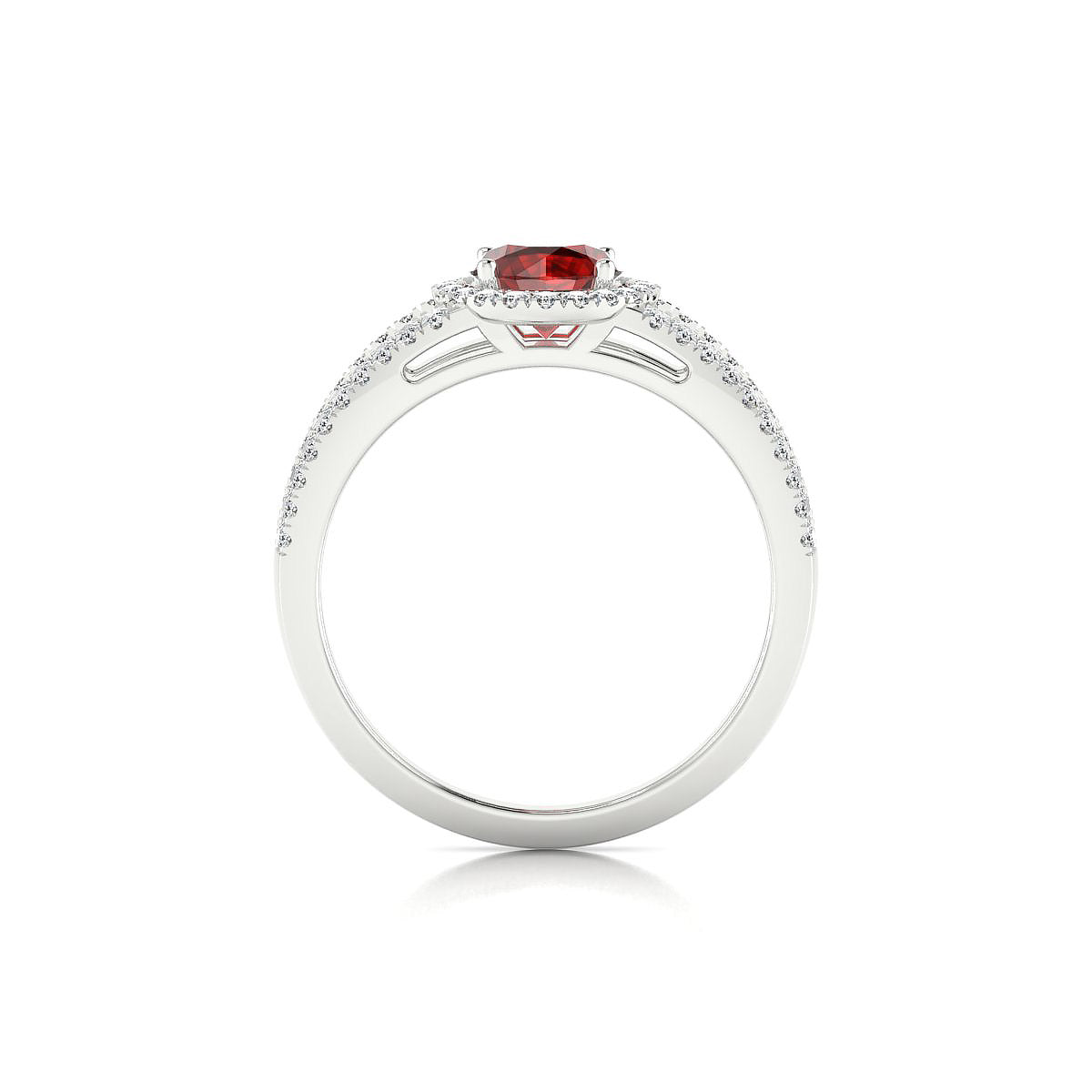 Grace | 18k White Gold 6 mm Round Garnet Ring