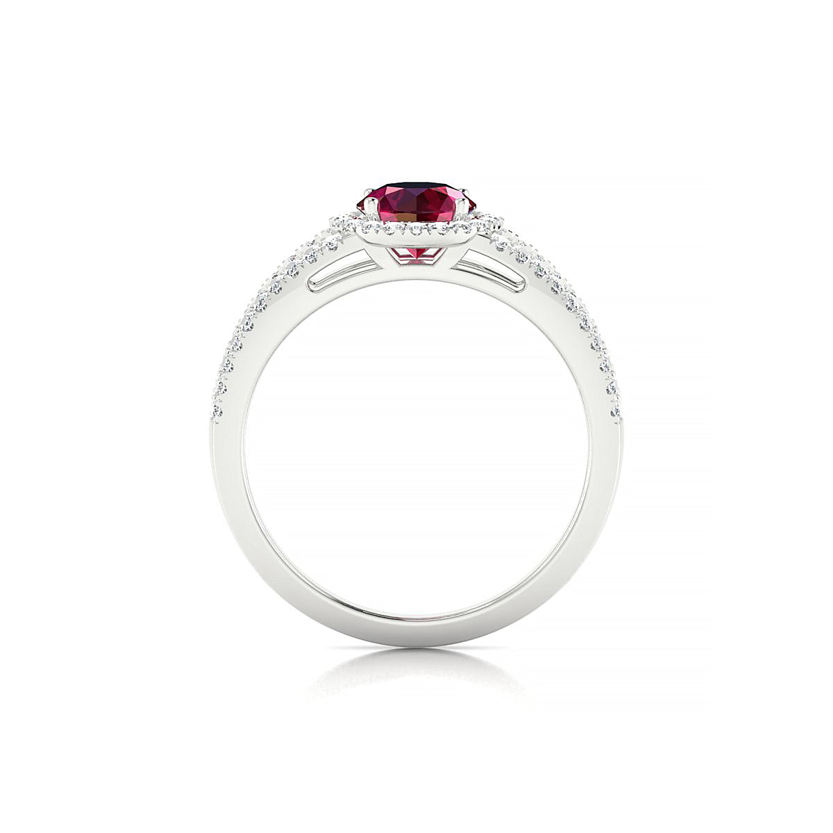 Grace | 18k White Gold 6 mm Round Ruby Ring
