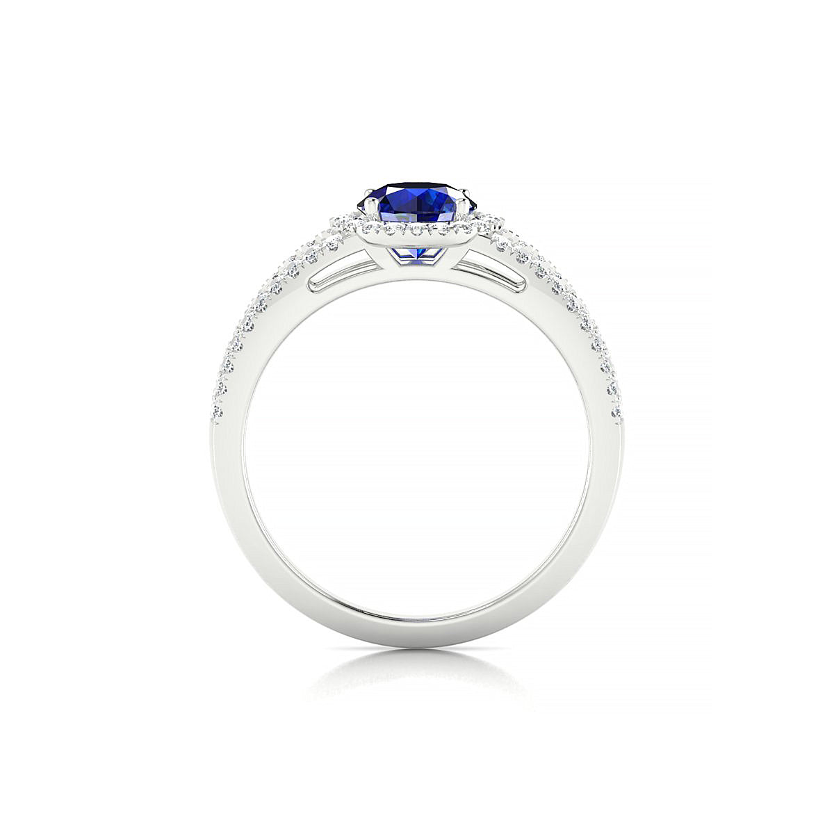 Grace | 18k White Gold 6 mm Round Sapphire Ring