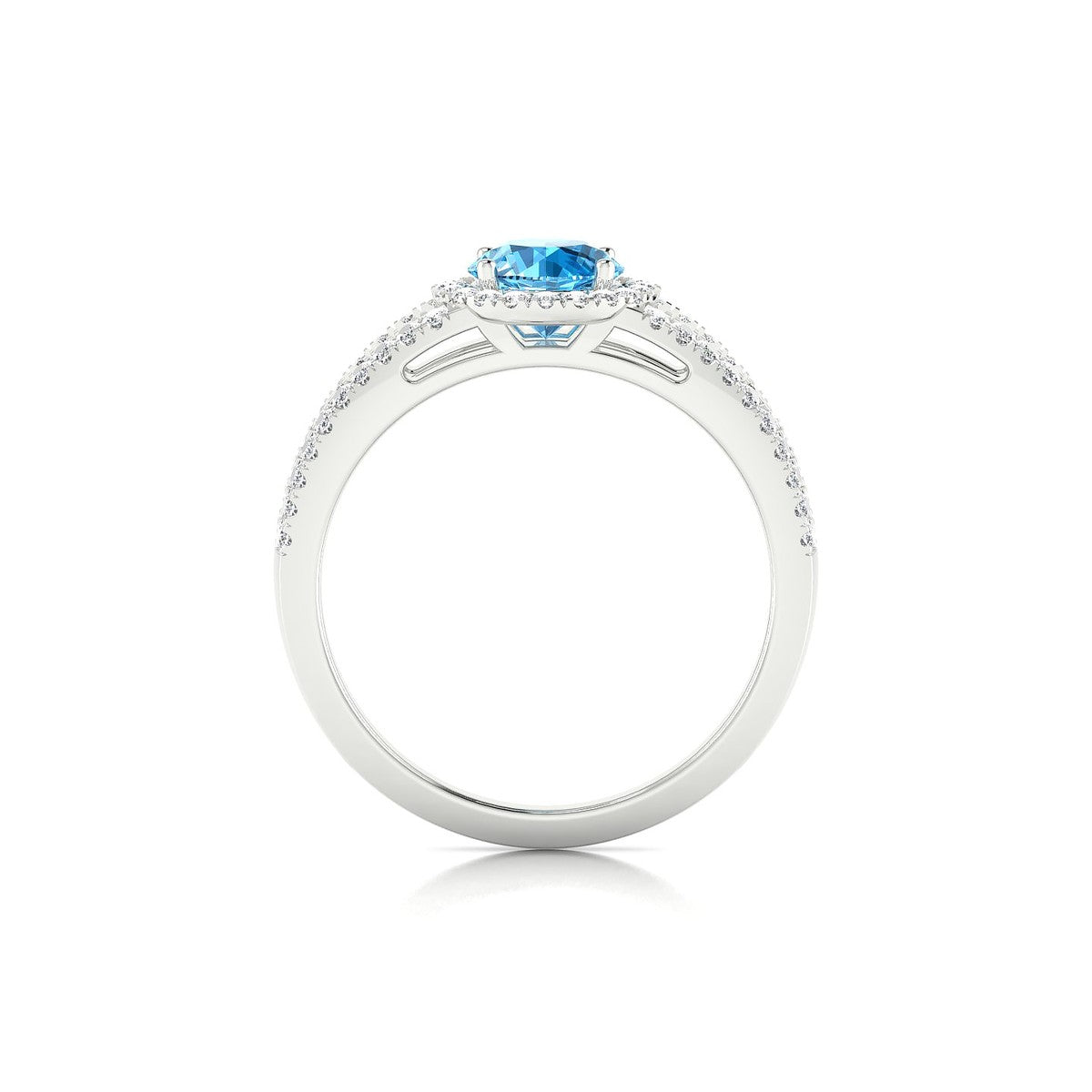 Grace | 18k White Gold 6 mm Round Topaz Ring