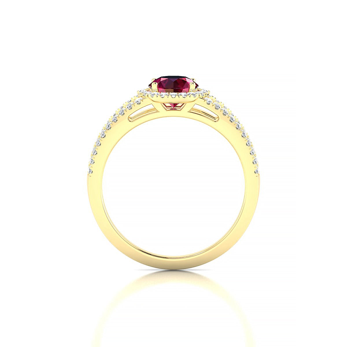 Grace | 18k Yellow Gold 6 mm Round Ruby Ring