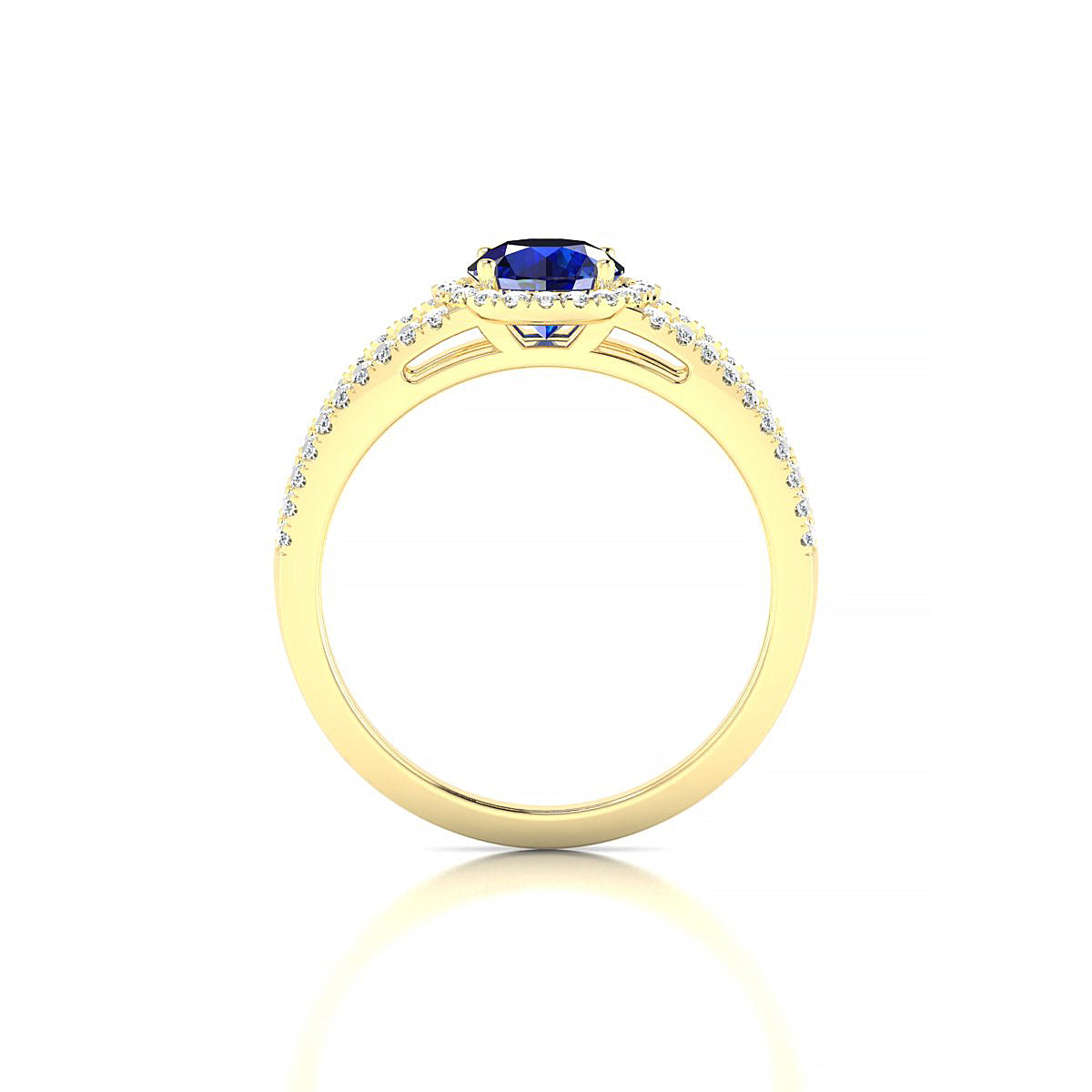 Grace | 18k Yellow Gold 6 mm Round Sapphire Ring