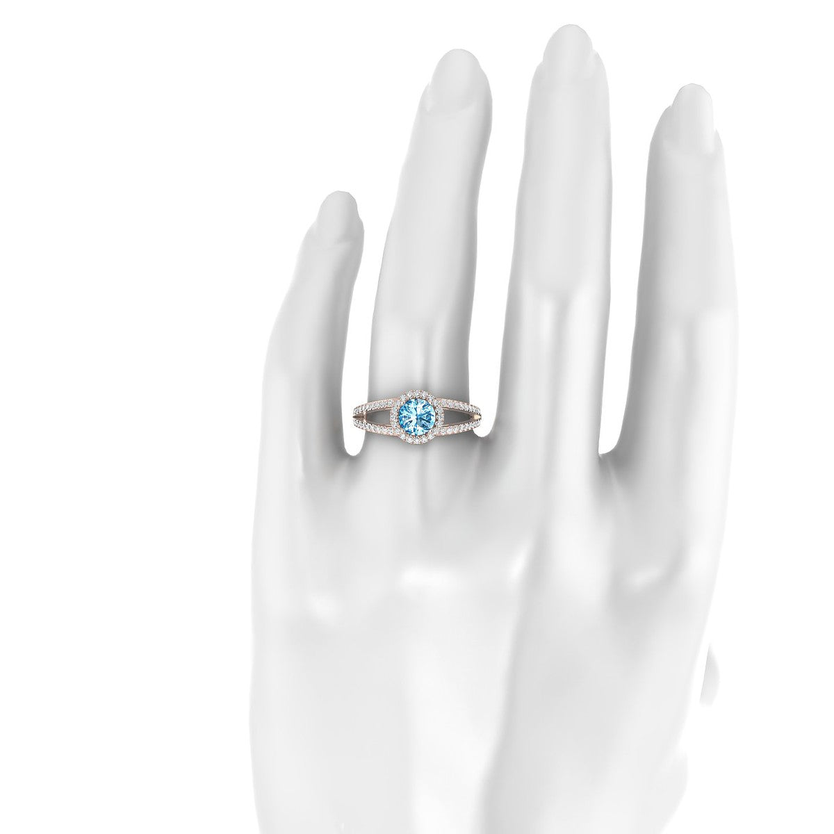 Grace | 18k Rose Gold 6 mm Round Topaz Ring