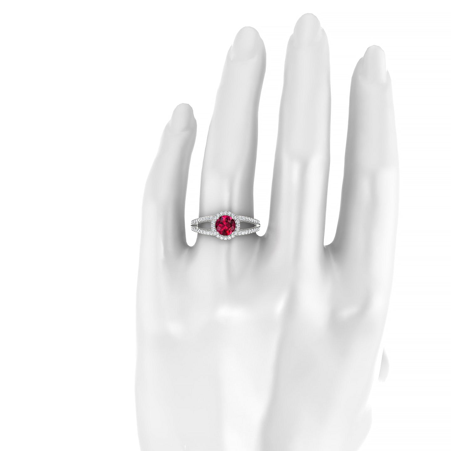 Grace | 18k White Gold 6 mm Round Ruby Ring