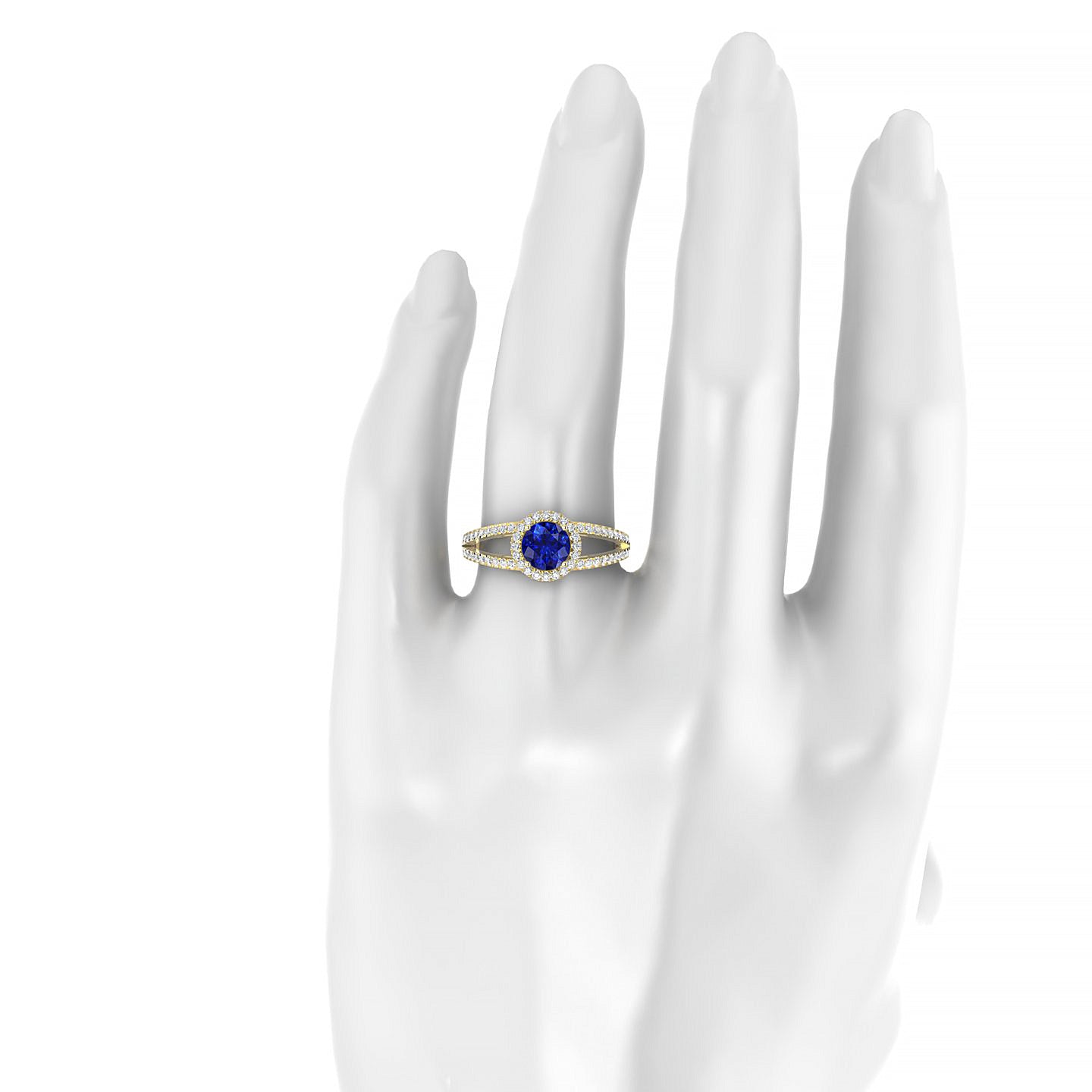 Grace | 18k Yellow Gold 6 mm Round Sapphire Ring
