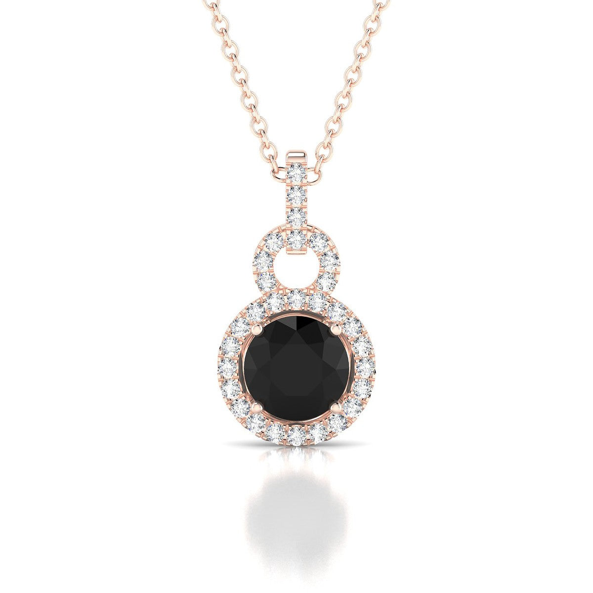 Haven | 18k Rose Gold 6 mm Round Black Diamond Pendant