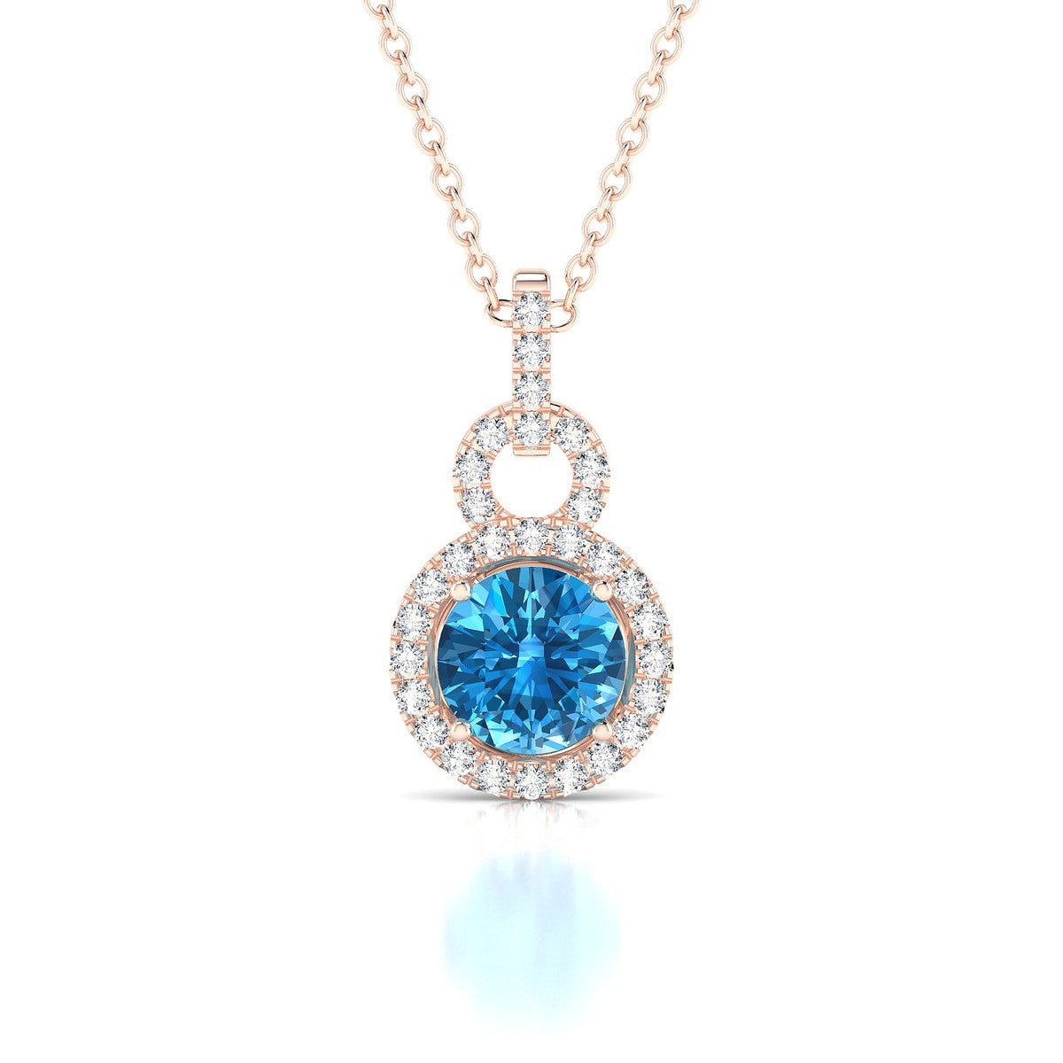 Haven | 18k Rose Gold 6 mm Round Topaz Pendant