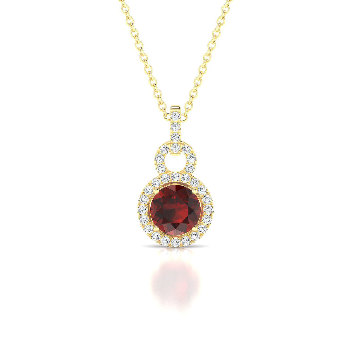 Haven | 18k Yellow Gold 6 mm Round Garnet Pendant