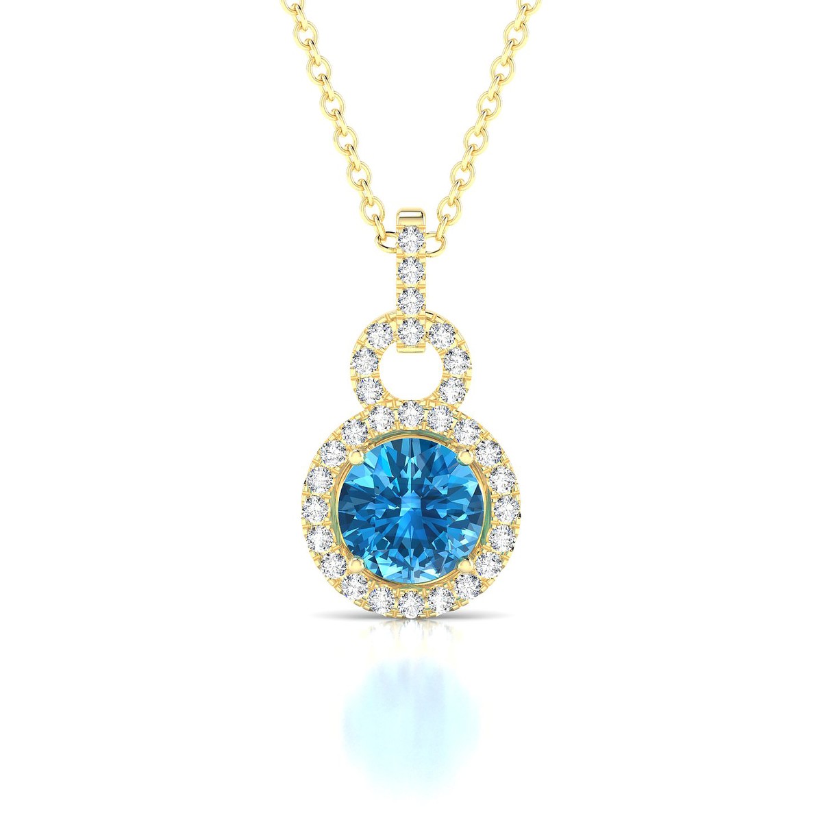 Haven | 18k Yellow Gold 6 mm Round Topaz Pendant
