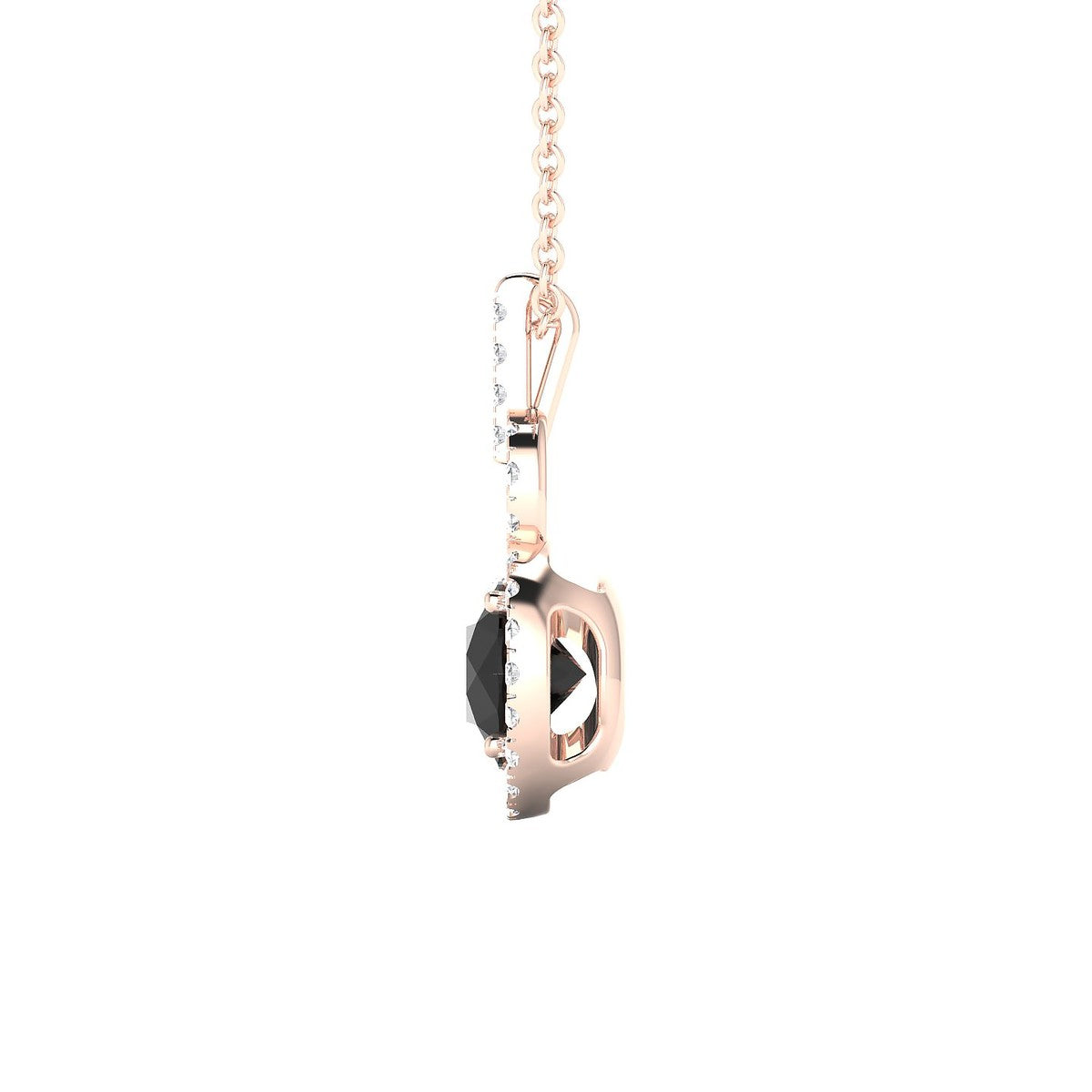 Haven | 18k Rose Gold 6 mm Round Black Diamond Pendant