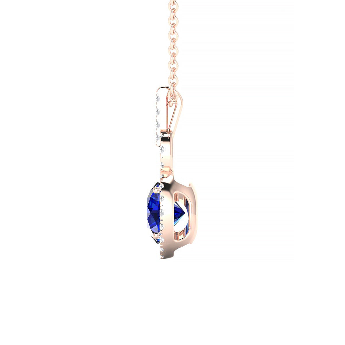 Haven | 18k Rose Gold 6 mm Round Sapphire Pendant