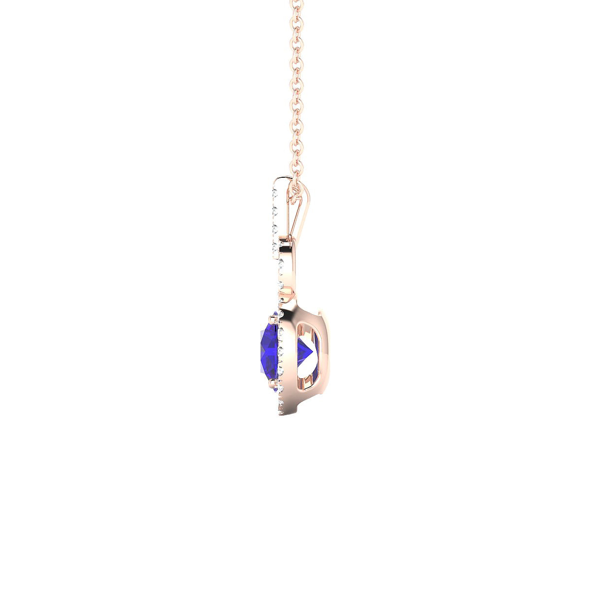 Haven | 18k Rose Gold 6 mm Round Tanzanite Pendant