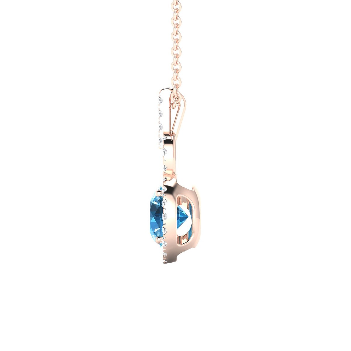 Haven | 18k Rose Gold 6 mm Round Topaz Pendant