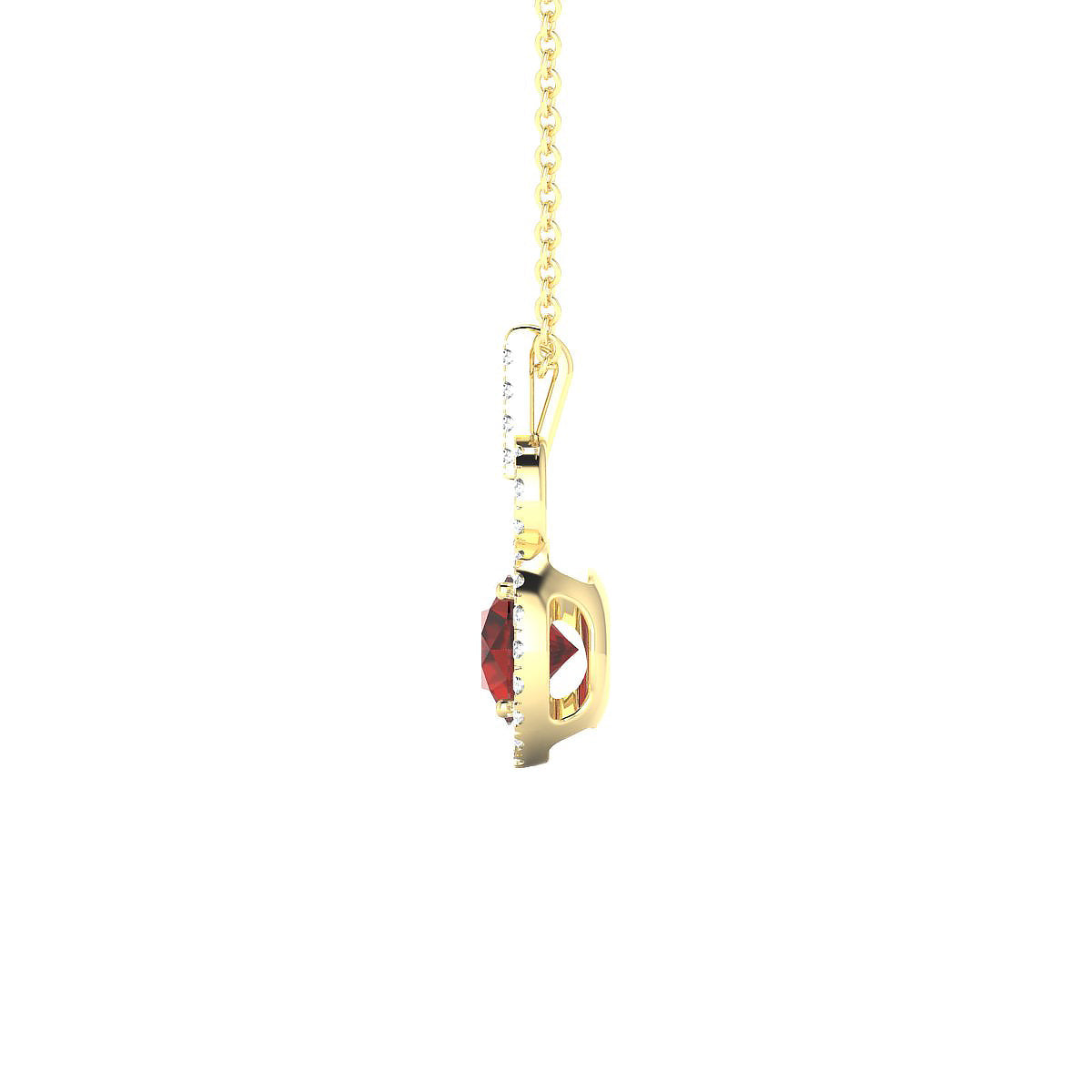 Haven | 18k Yellow Gold 6 mm Round Garnet Pendant