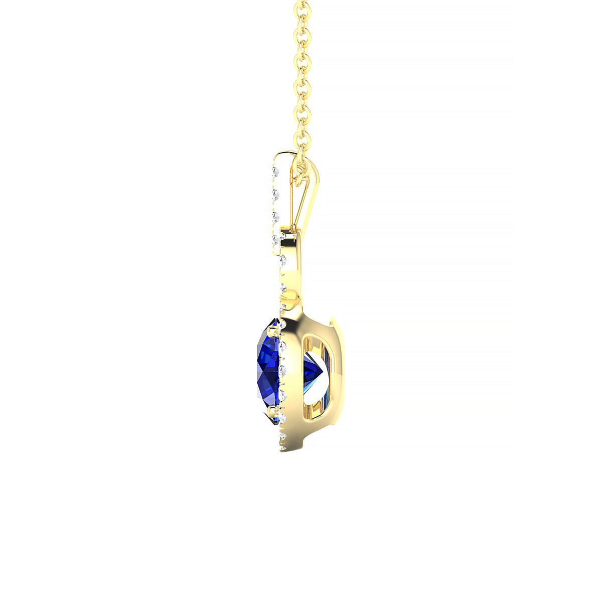 Haven | 18k Yellow Gold 6 mm Round Sapphire Pendant