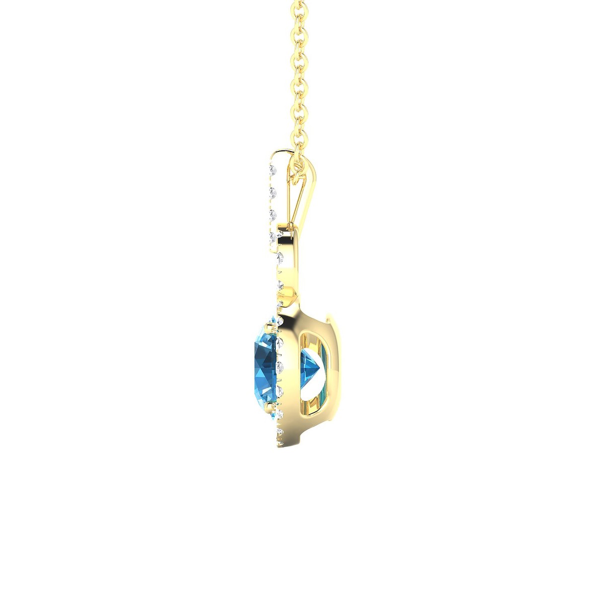 Haven | 18k Yellow Gold 6 mm Round Topaz Pendant