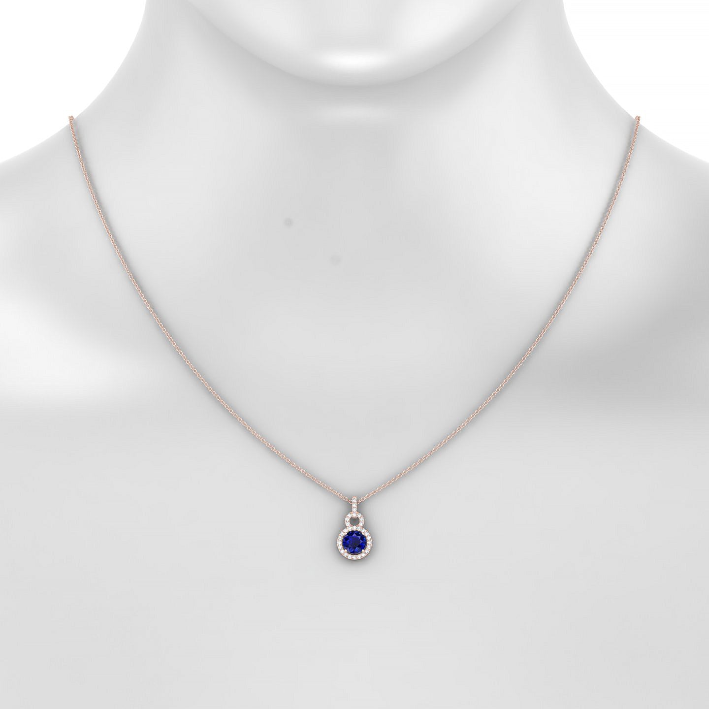 Haven | 18k Rose Gold 6 mm Round Sapphire Pendant