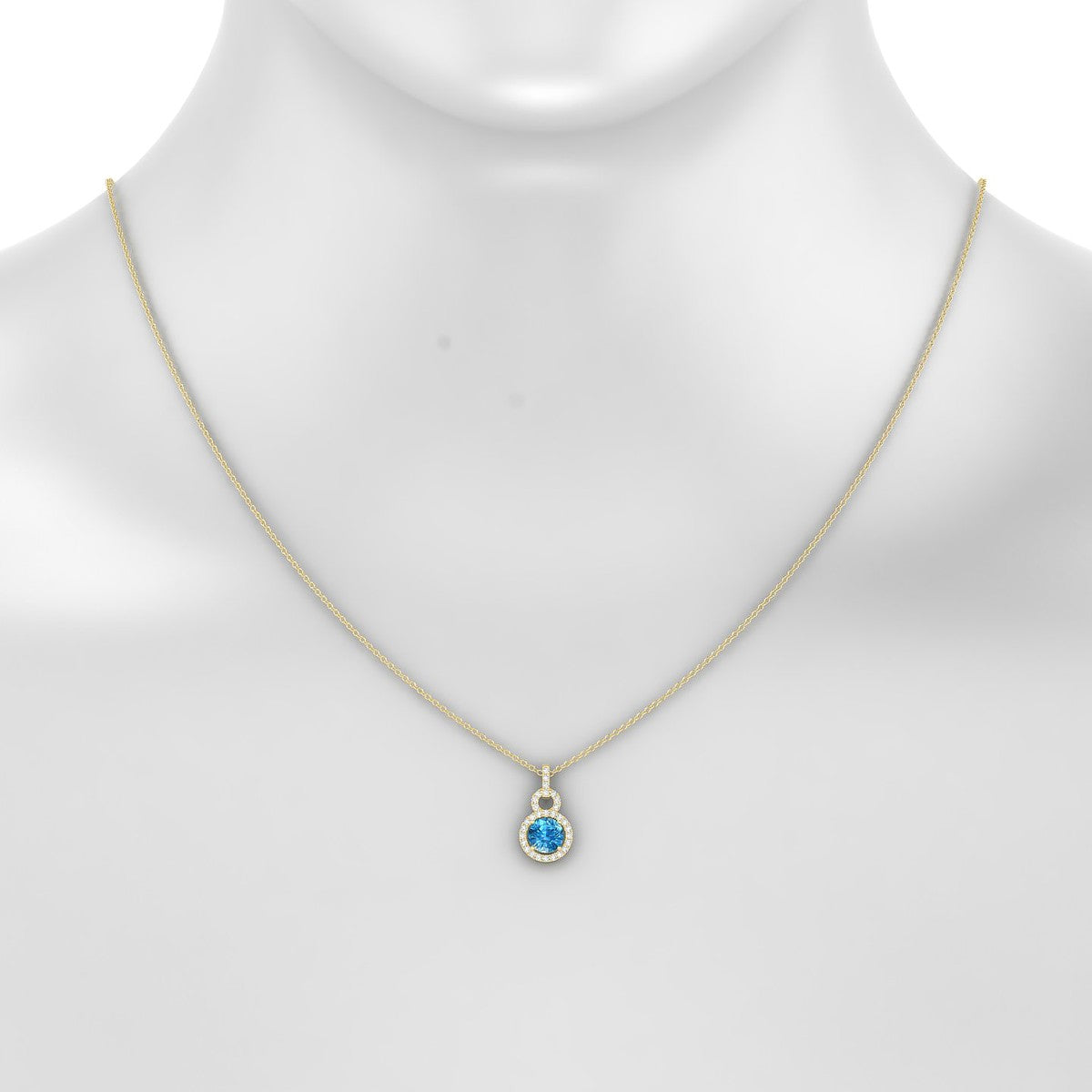 Haven | 18k Yellow Gold 6 mm Round Topaz Pendant