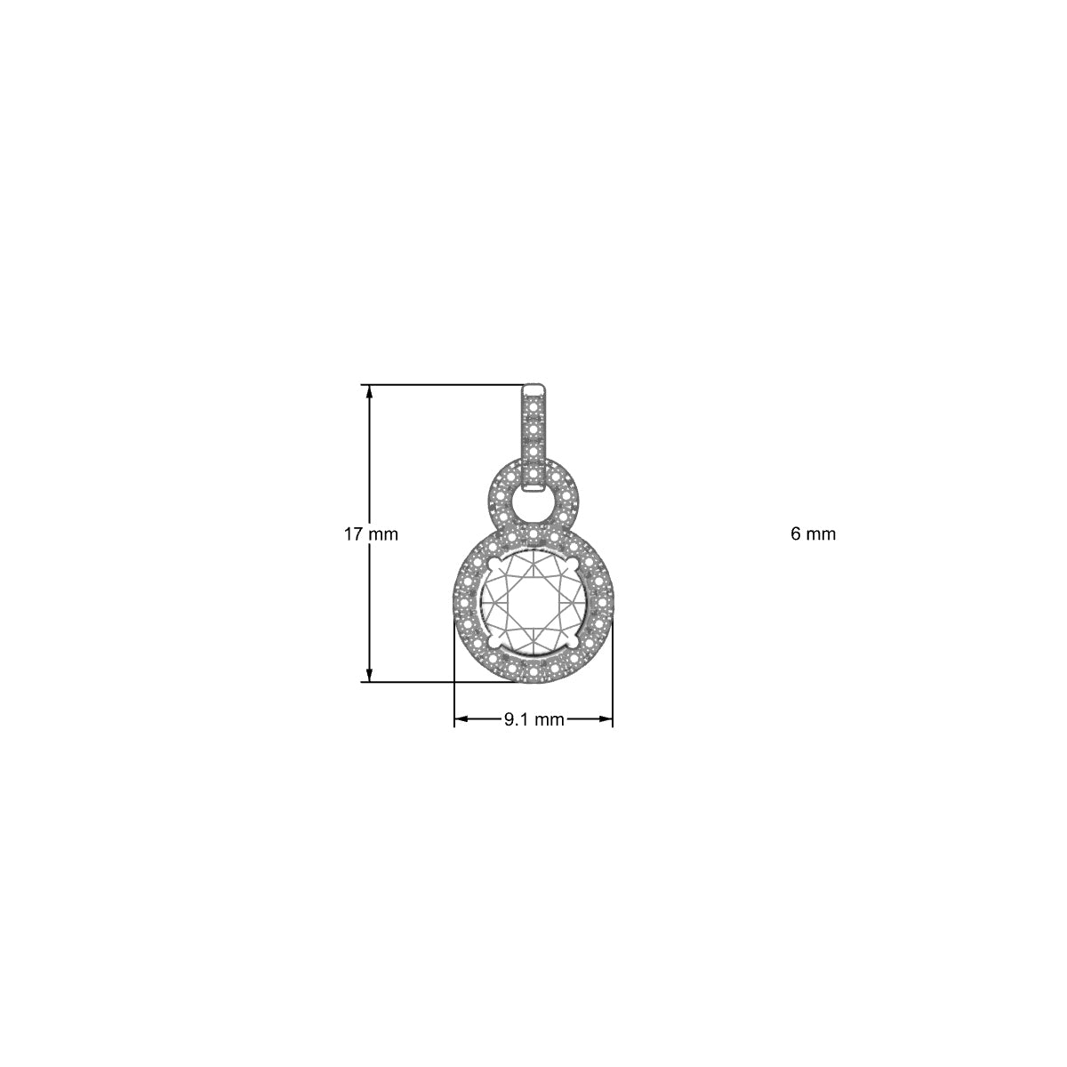 Haven | 18k White Gold 6 mm Round Sapphire Pendant