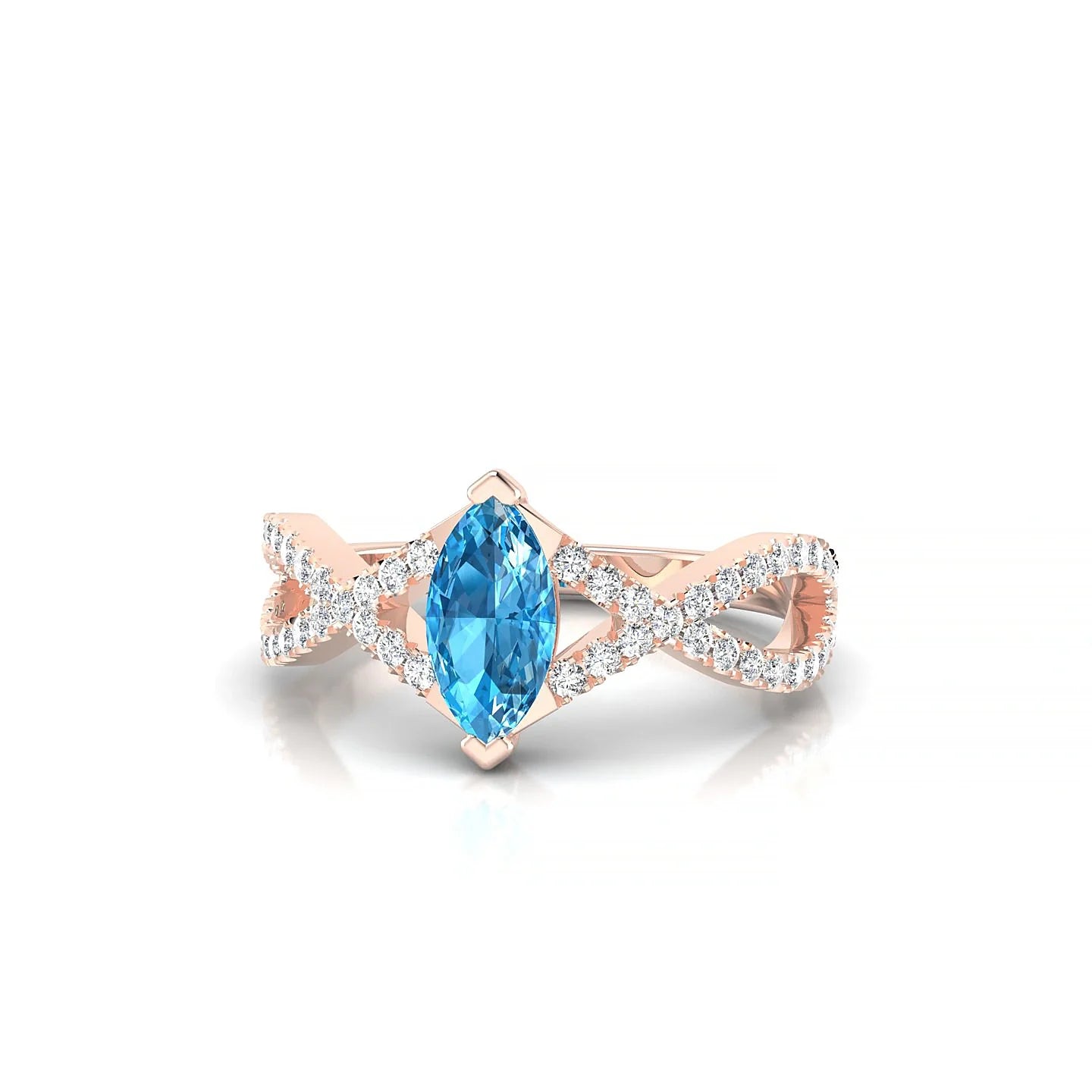 Haze | 18k Rose Gold 8 x 4 mm Marquise Topaz Ring