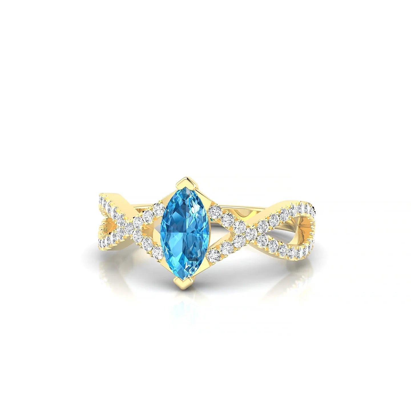 Haze | 18k Yellow Gold 8 x 4 mm Marquise Topaz Ring
