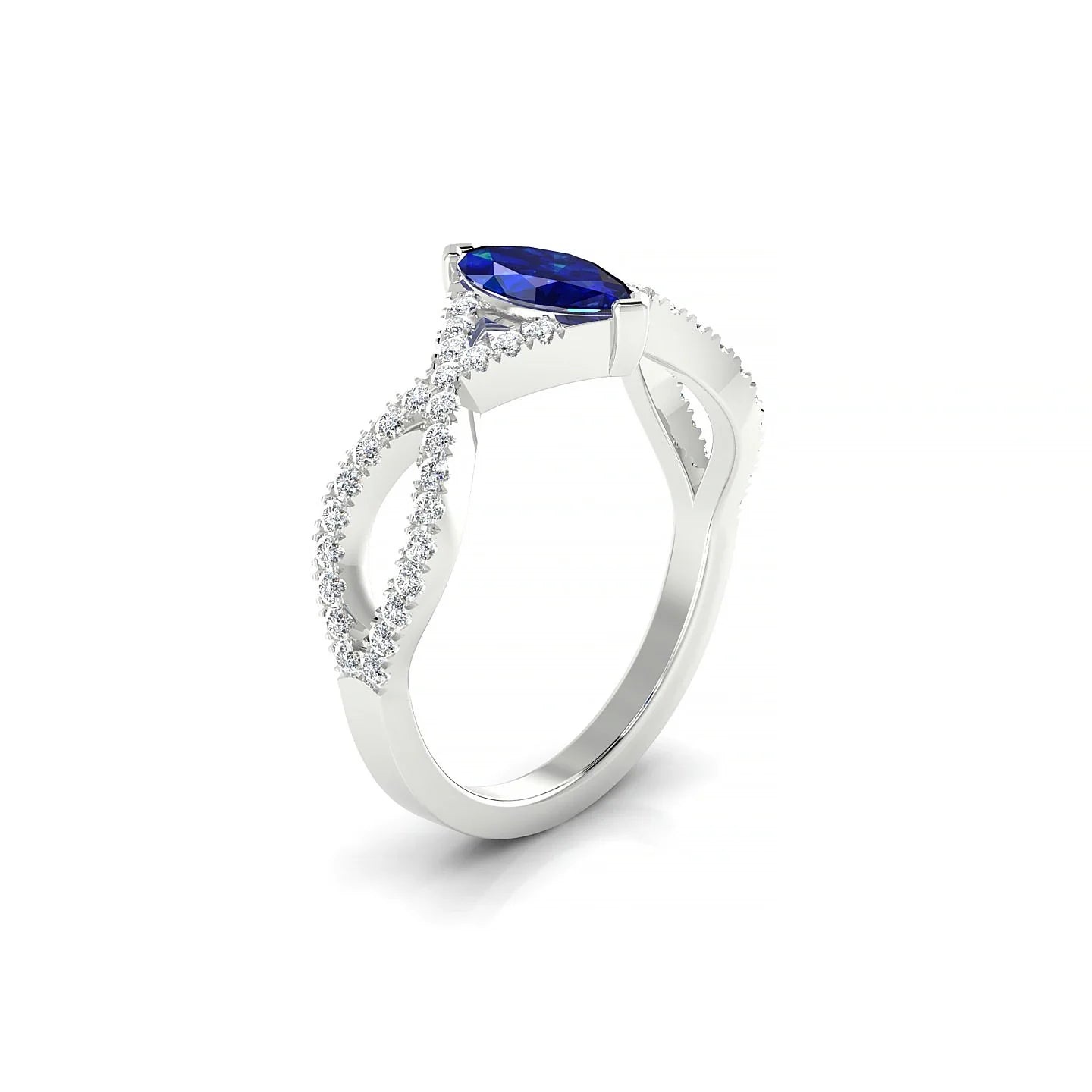 Haze | 18k White Gold 8 x 4 mm Marquise Sapphire Ring