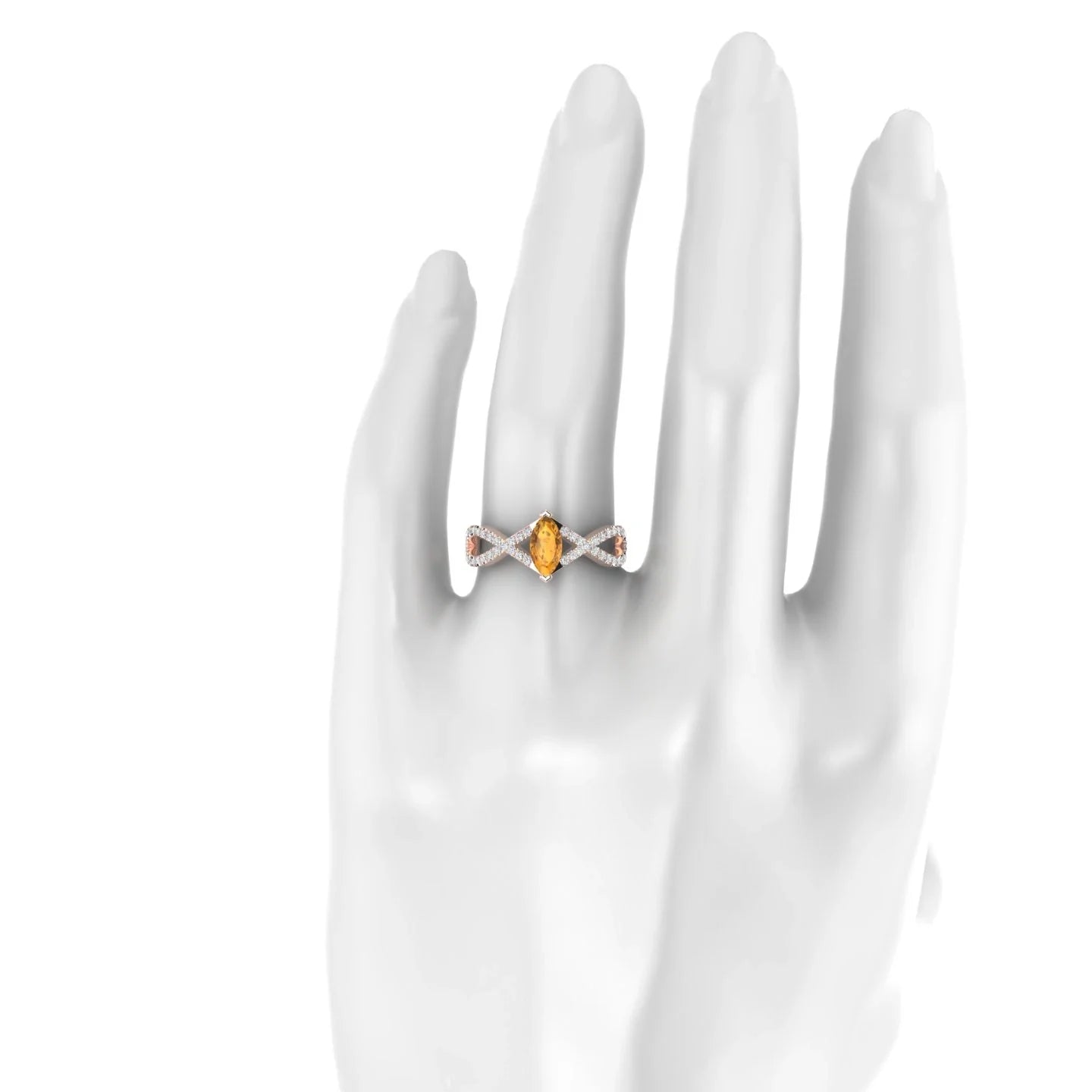 Haze | 18k Rose Gold 8 x 4 mm Marquise Citrine Ring