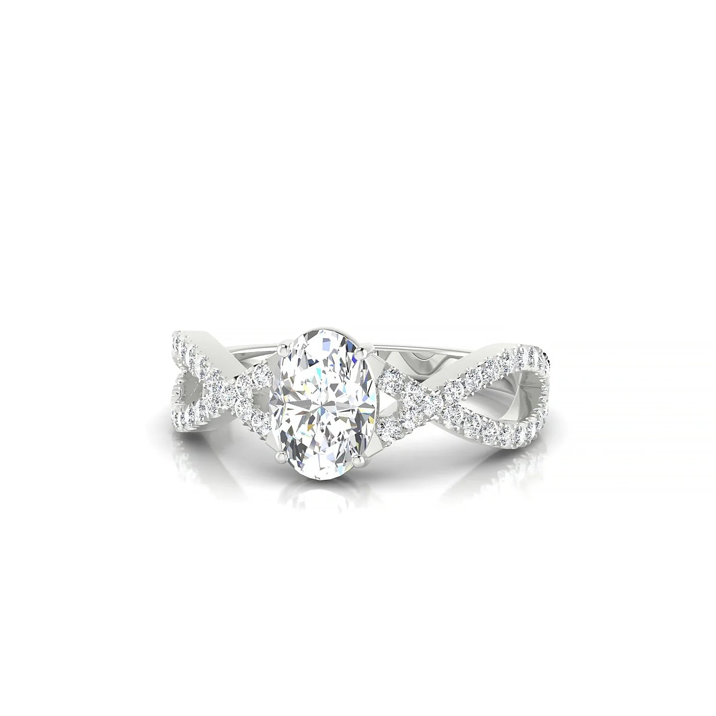 Haze | 18k White Gold 7 x 5 mm Oval Diamond Ring