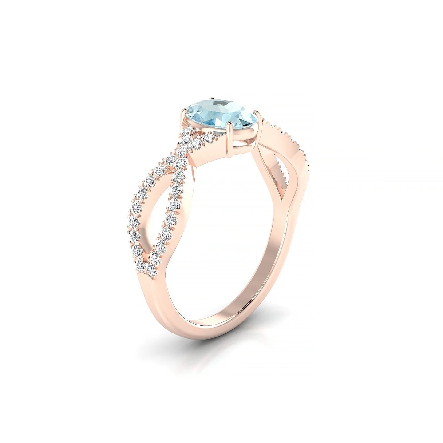 Haze | 18k Rose Gold 7 x 5 mm Oval Aquamarine Ring