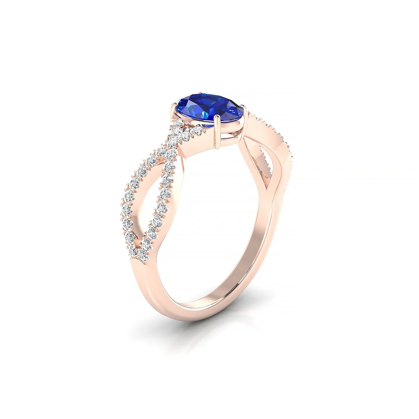 Haze | 18k Rose Gold 7 x 5 mm Oval Sapphire Ring