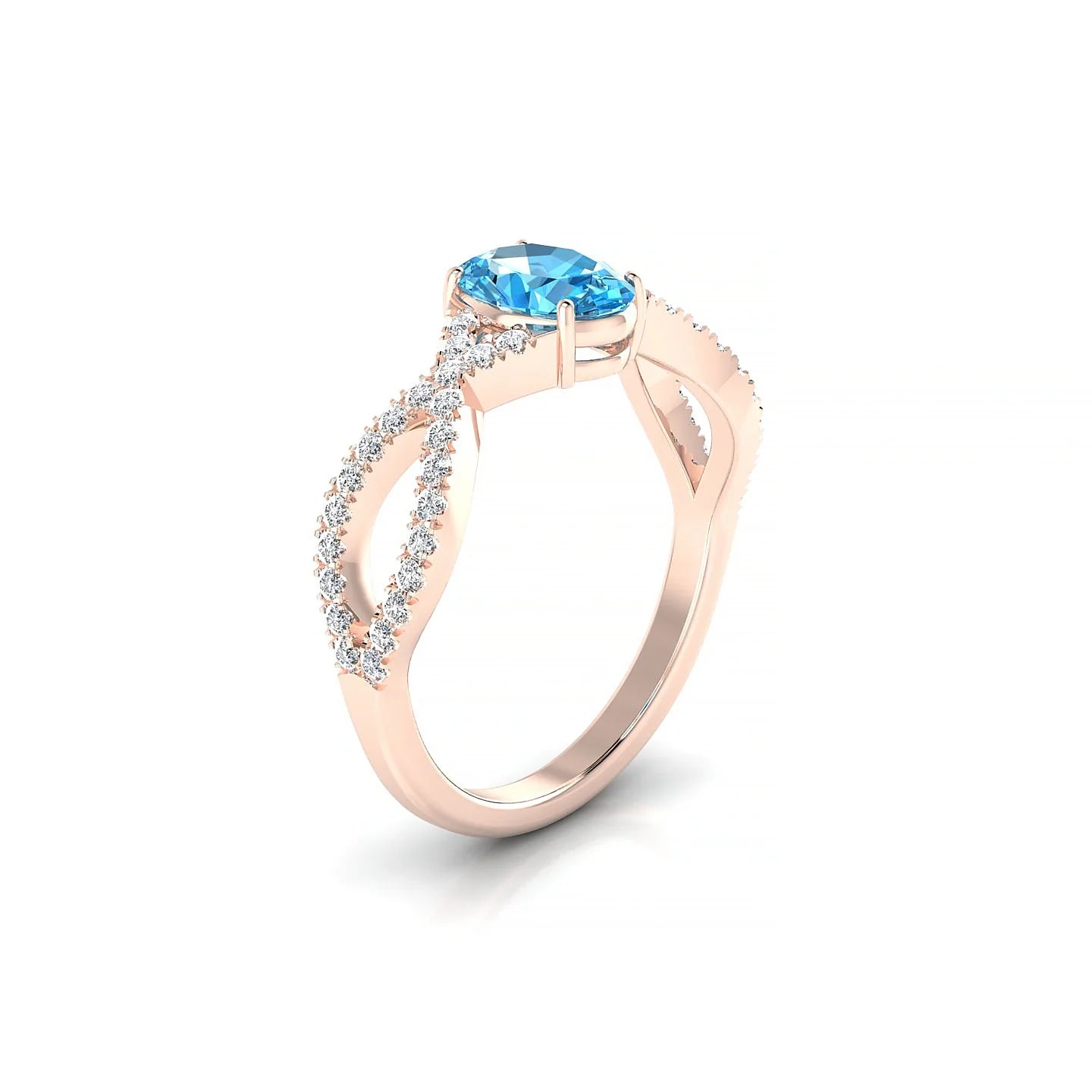 Haze | 18k Rose Gold 7 x 5 mm Oval Topaz Ring