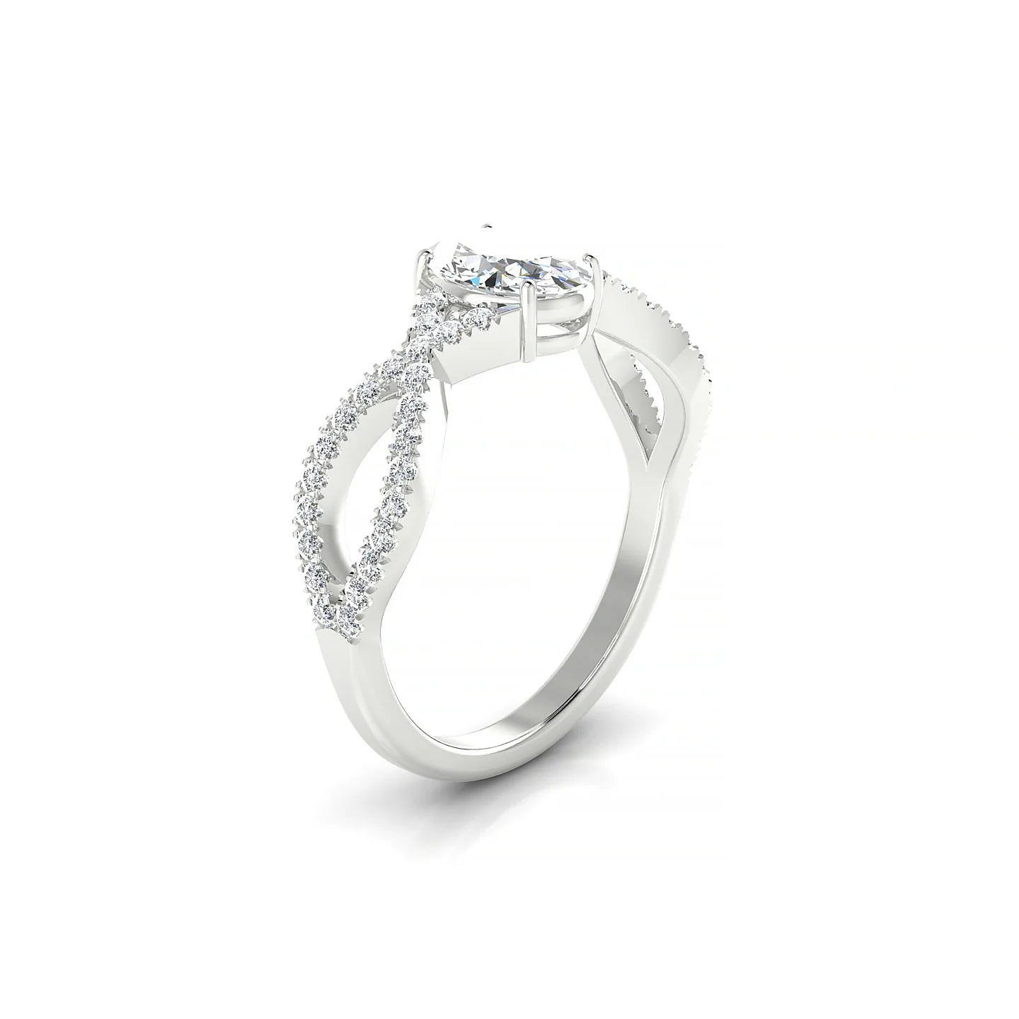 Haze | 18k White Gold 7 x 5 mm Oval Diamond Ring