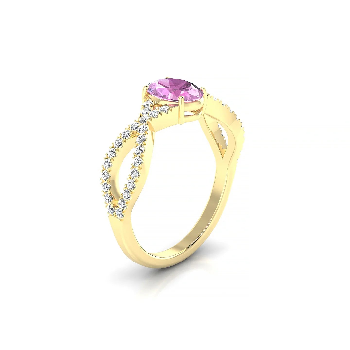 Haze | 18k Yellow Gold 7 x 5 mm Oval Pink Sapphire Ring