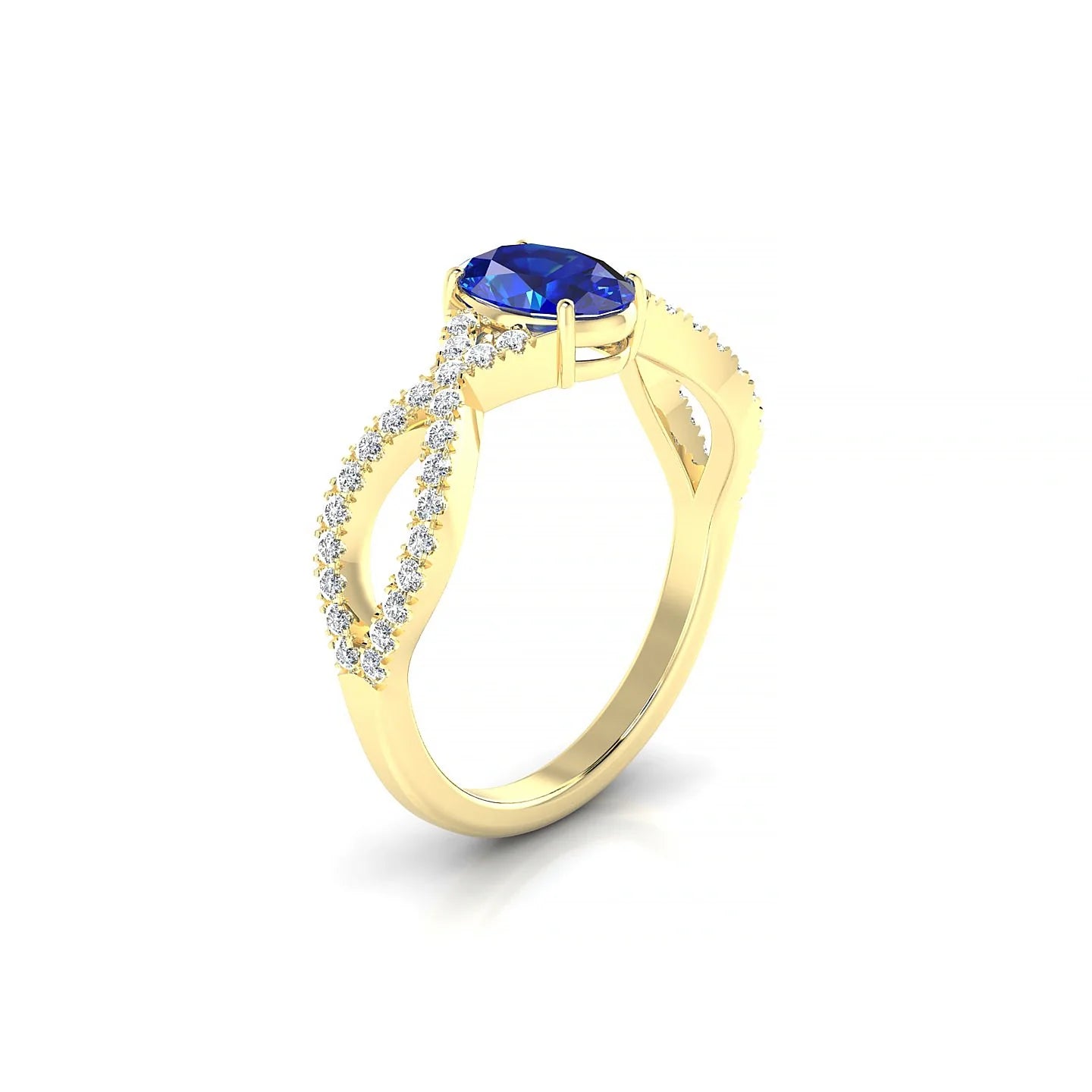 Haze | 18k Yellow Gold 7 x 5 mm Oval Sapphire Ring