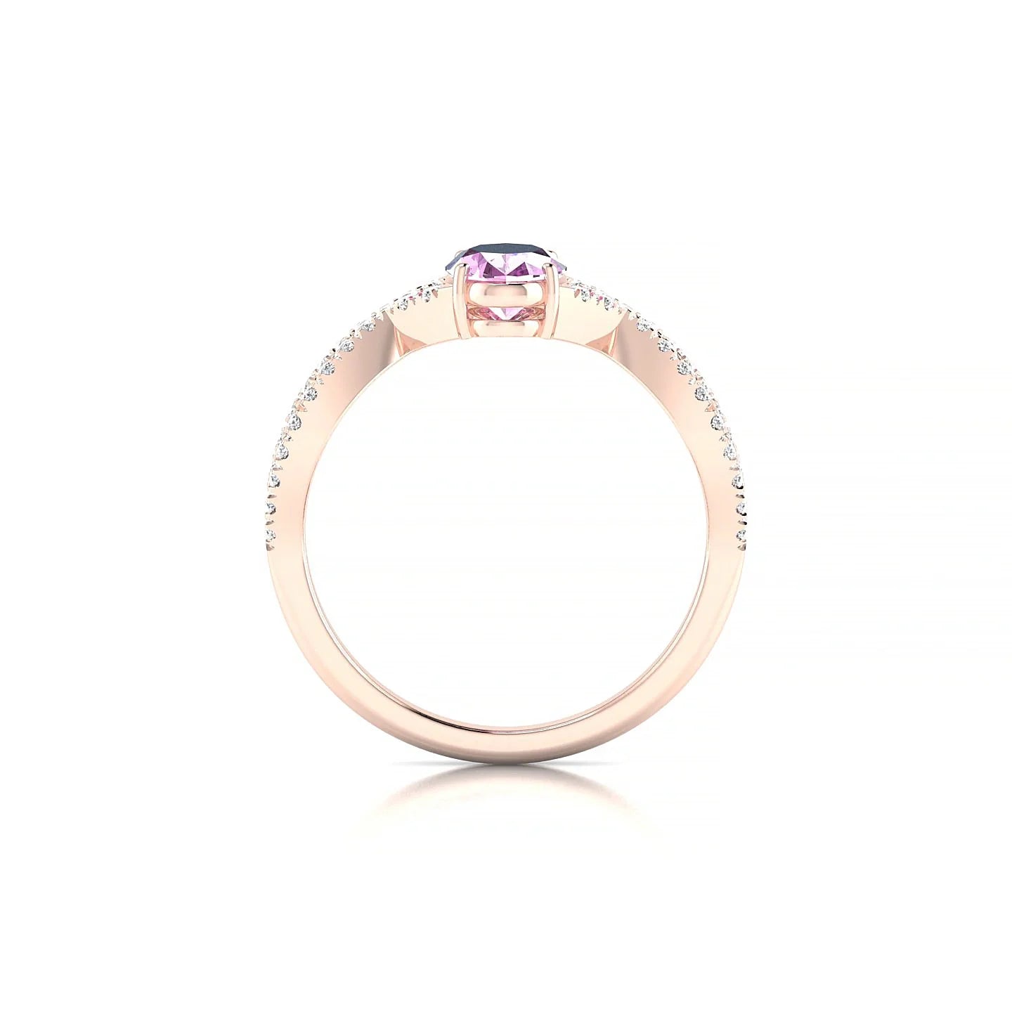 Haze | 18k Rose Gold 7 x 5 mm Oval Pink Sapphire Ring