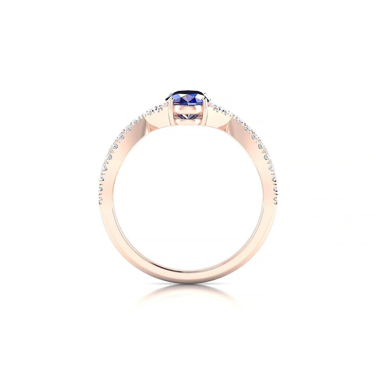 Haze | 18k Rose Gold 7 x 5 mm Oval Sapphire Ring