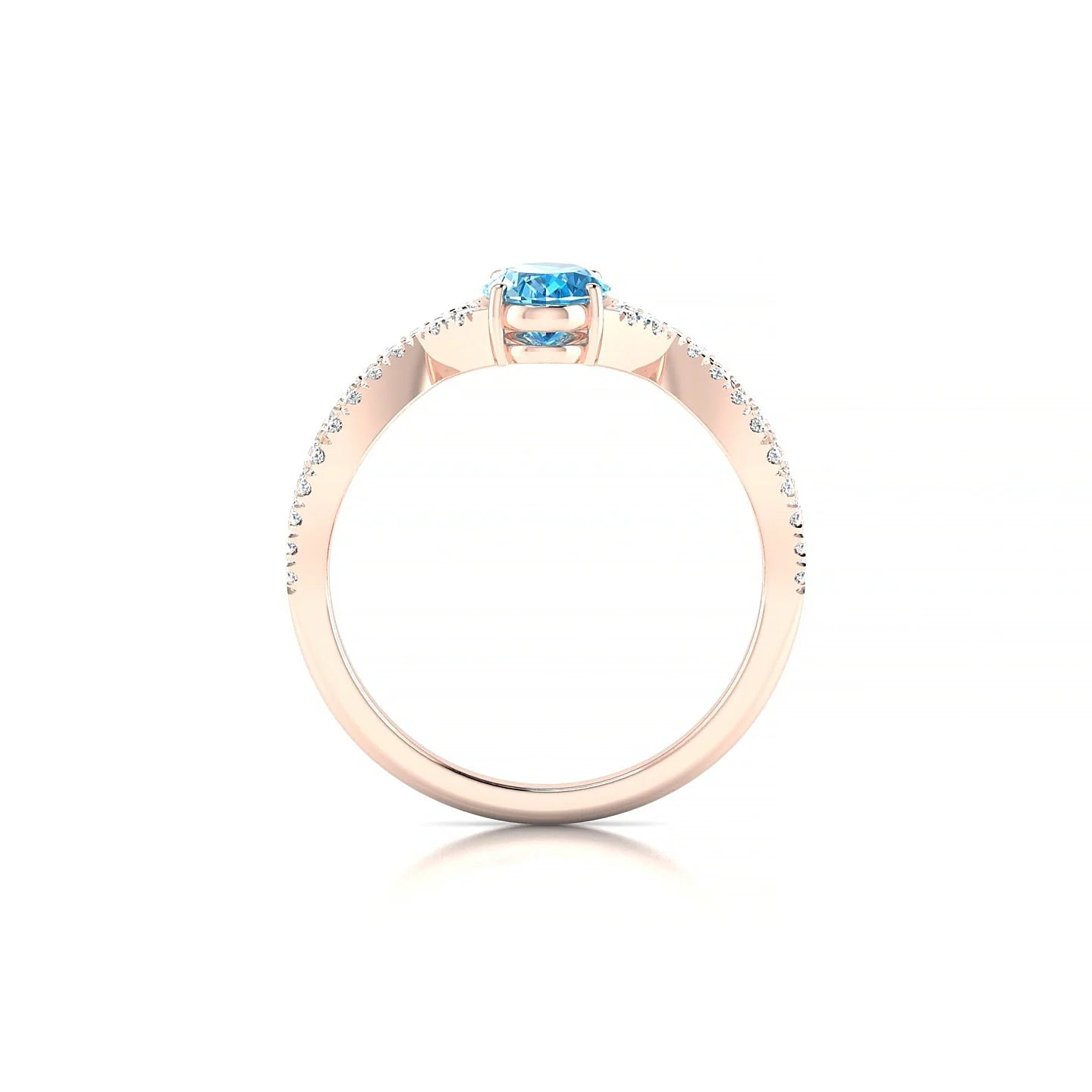 Haze | 18k Rose Gold 7 x 5 mm Oval Topaz Ring