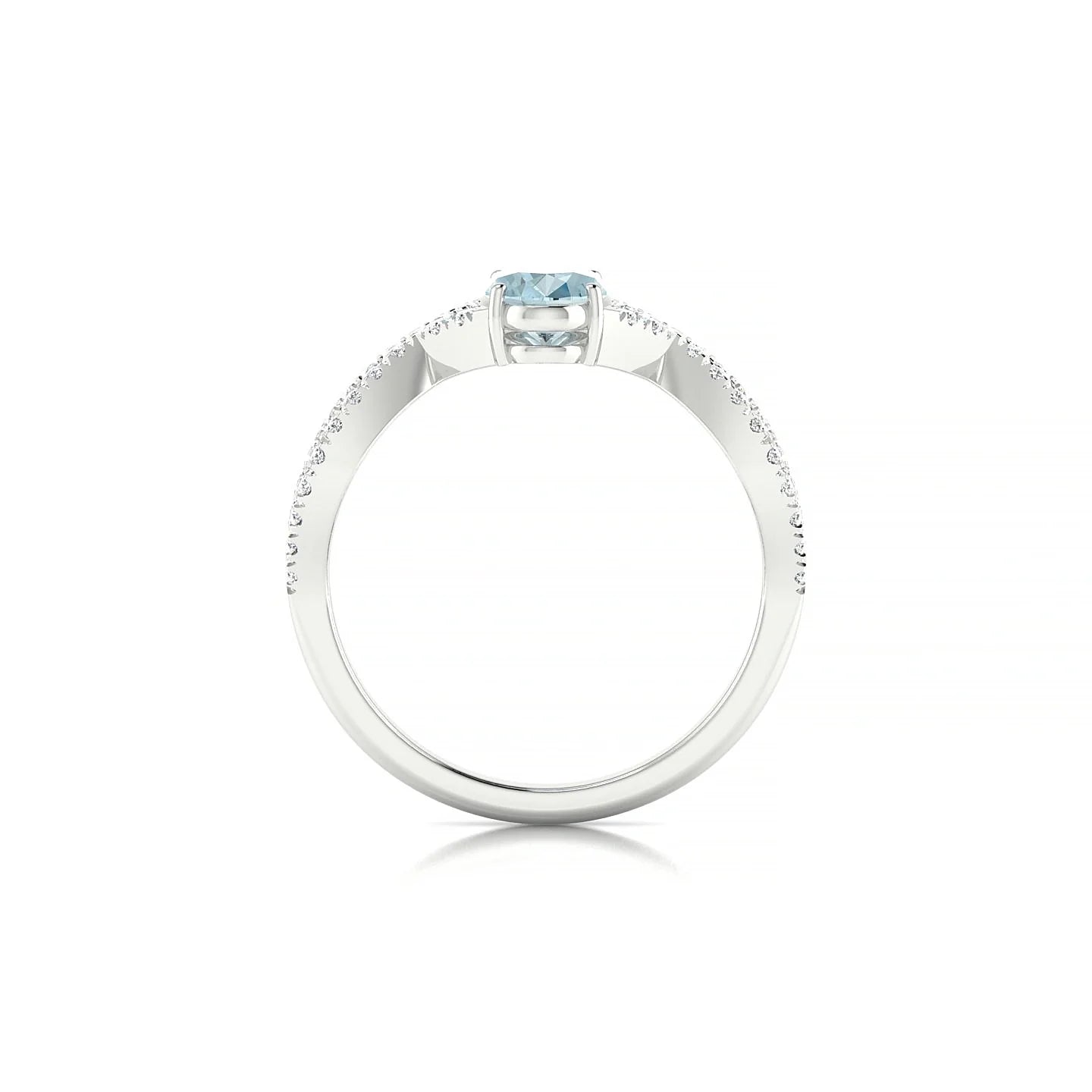 Haze | 18k White Gold 7 x 5 mm Oval Aquamarine Ring