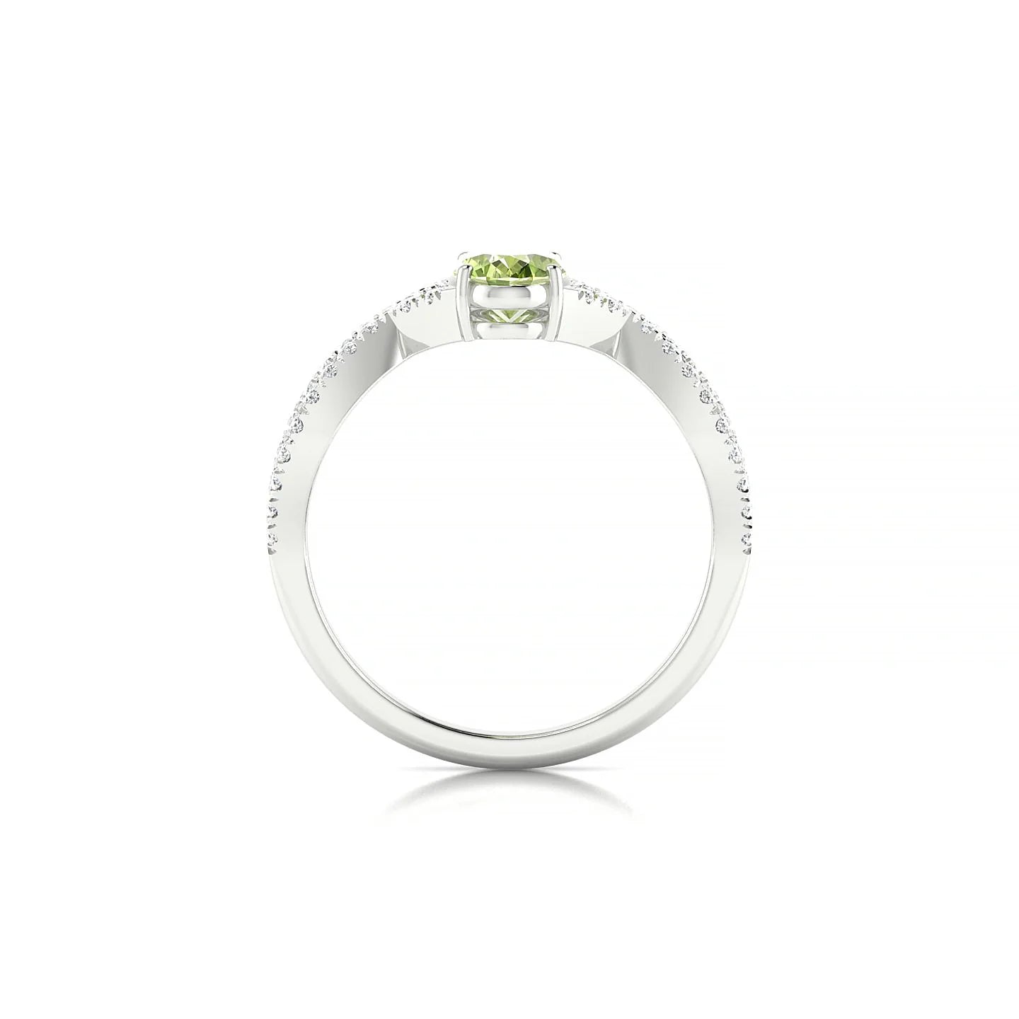 Haze | 18k White Gold 7 x 5 mm Oval Peridot Ring