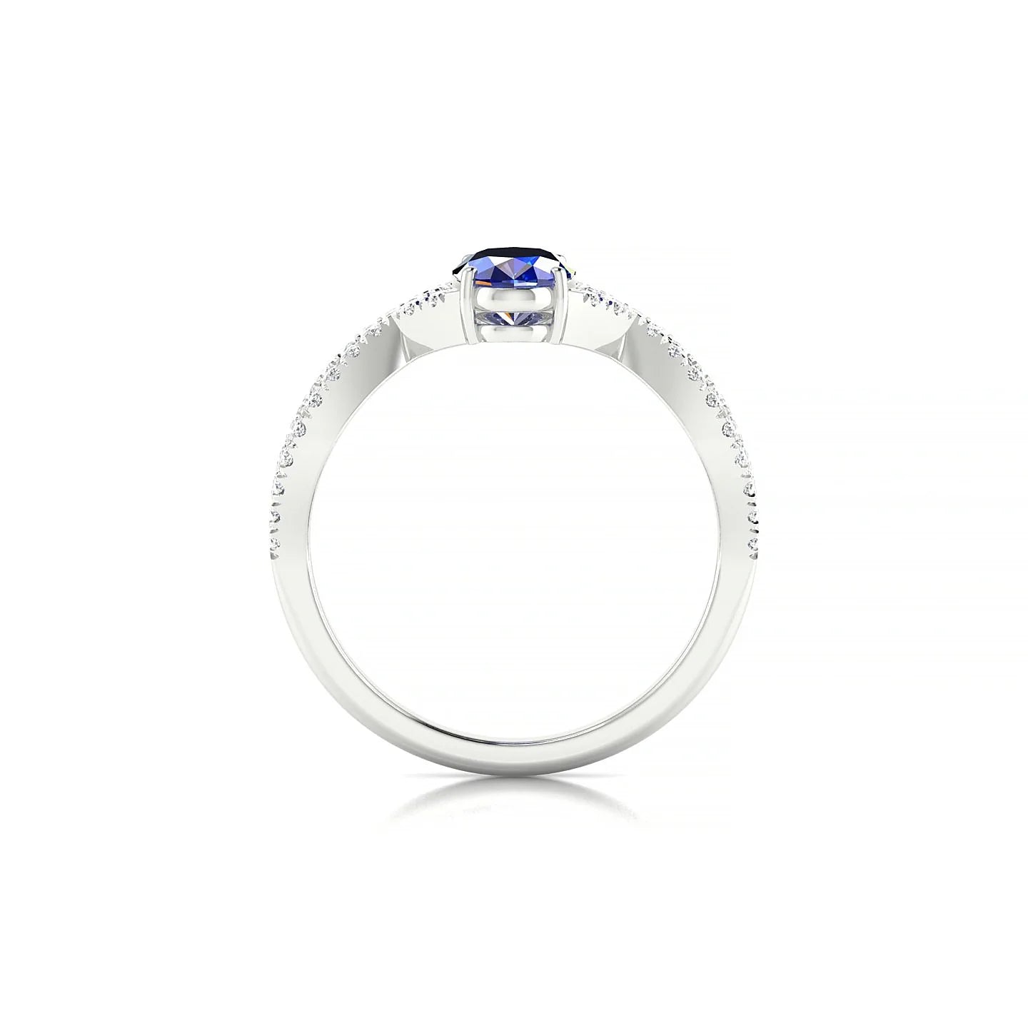 Haze | 18k White Gold 7 x 5 mm Oval Sapphire Ring