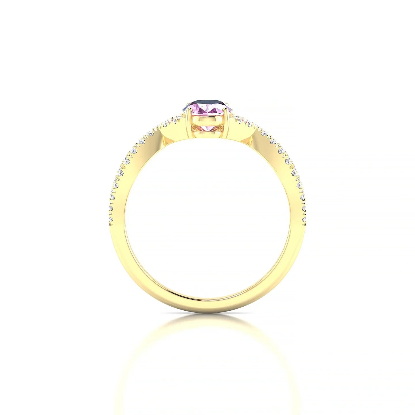 Haze | 18k Yellow Gold 7 x 5 mm Oval Pink Sapphire Ring