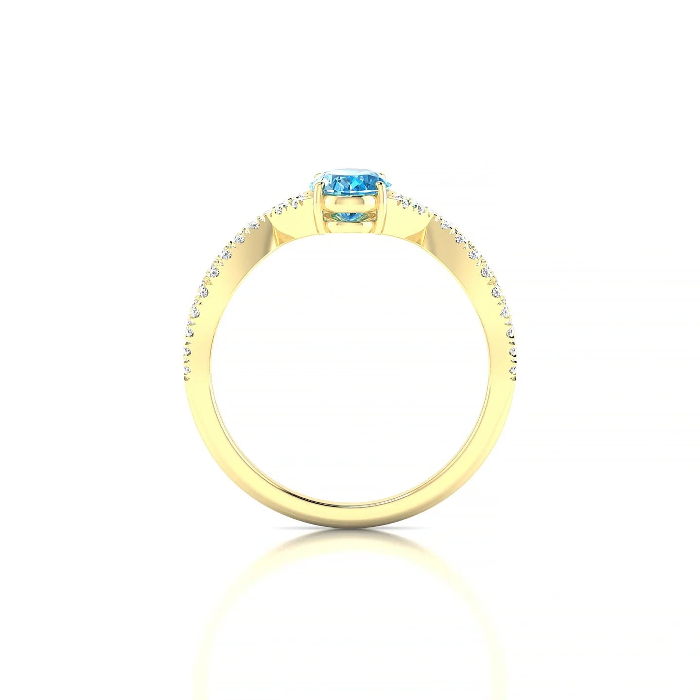 Haze | 18k Yellow Gold 7 x 5 mm Oval Topaz Ring
