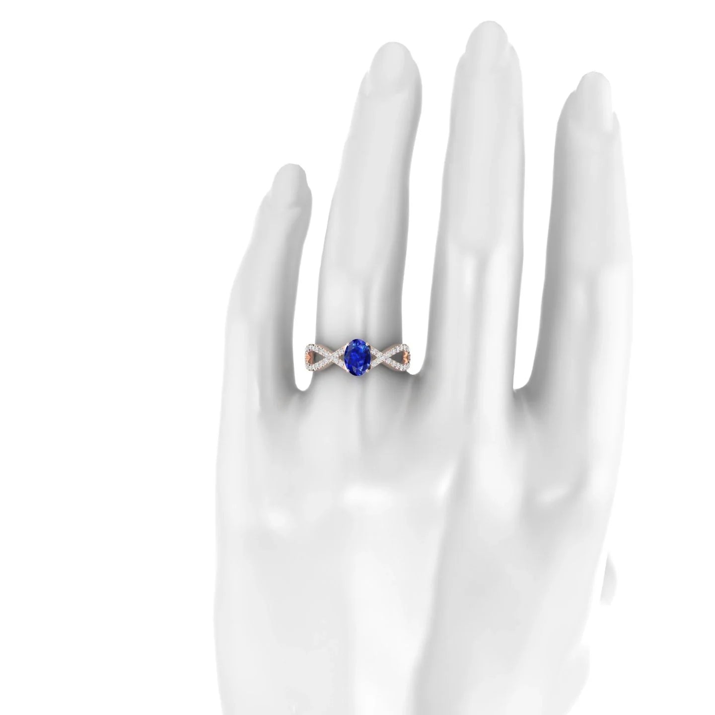Haze | 18k Rose Gold 7 x 5 mm Oval Sapphire Ring