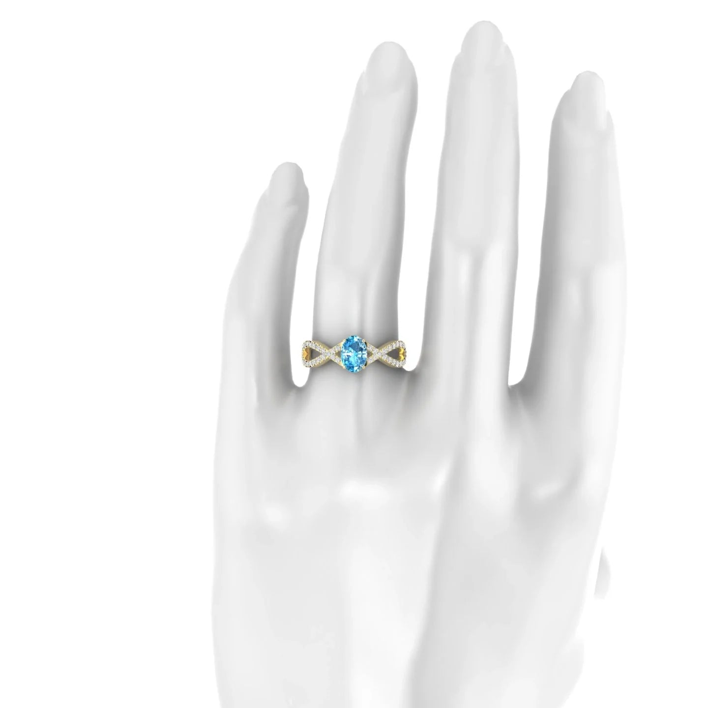 Haze | 18k Yellow Gold 7 x 5 mm Oval Topaz Ring
