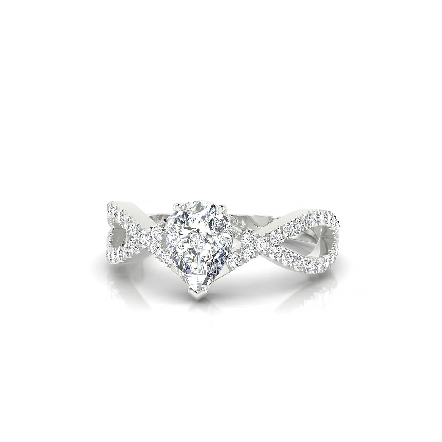 Haze | 18k White Gold 7 x 5 mm Pear Diamond Ring