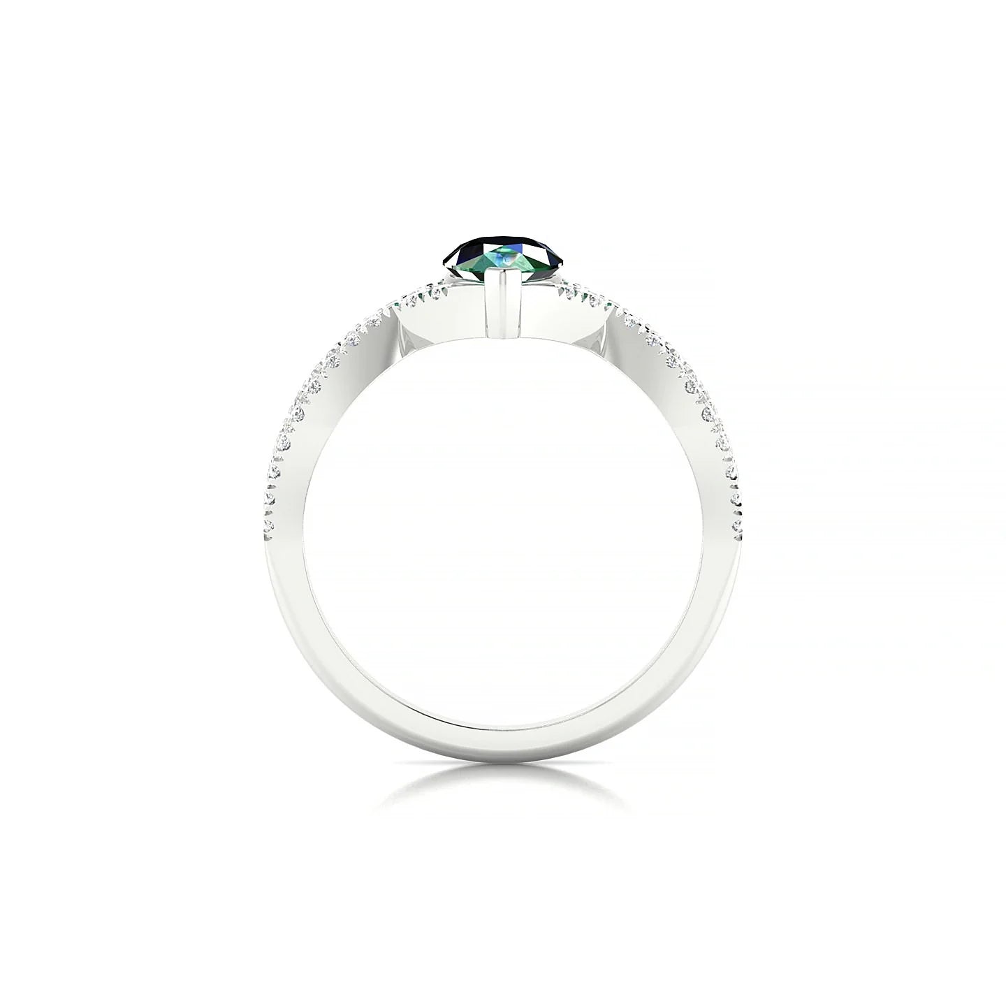 Haze | 18k White Gold 7 x 5 mm Pear Emerald Ring