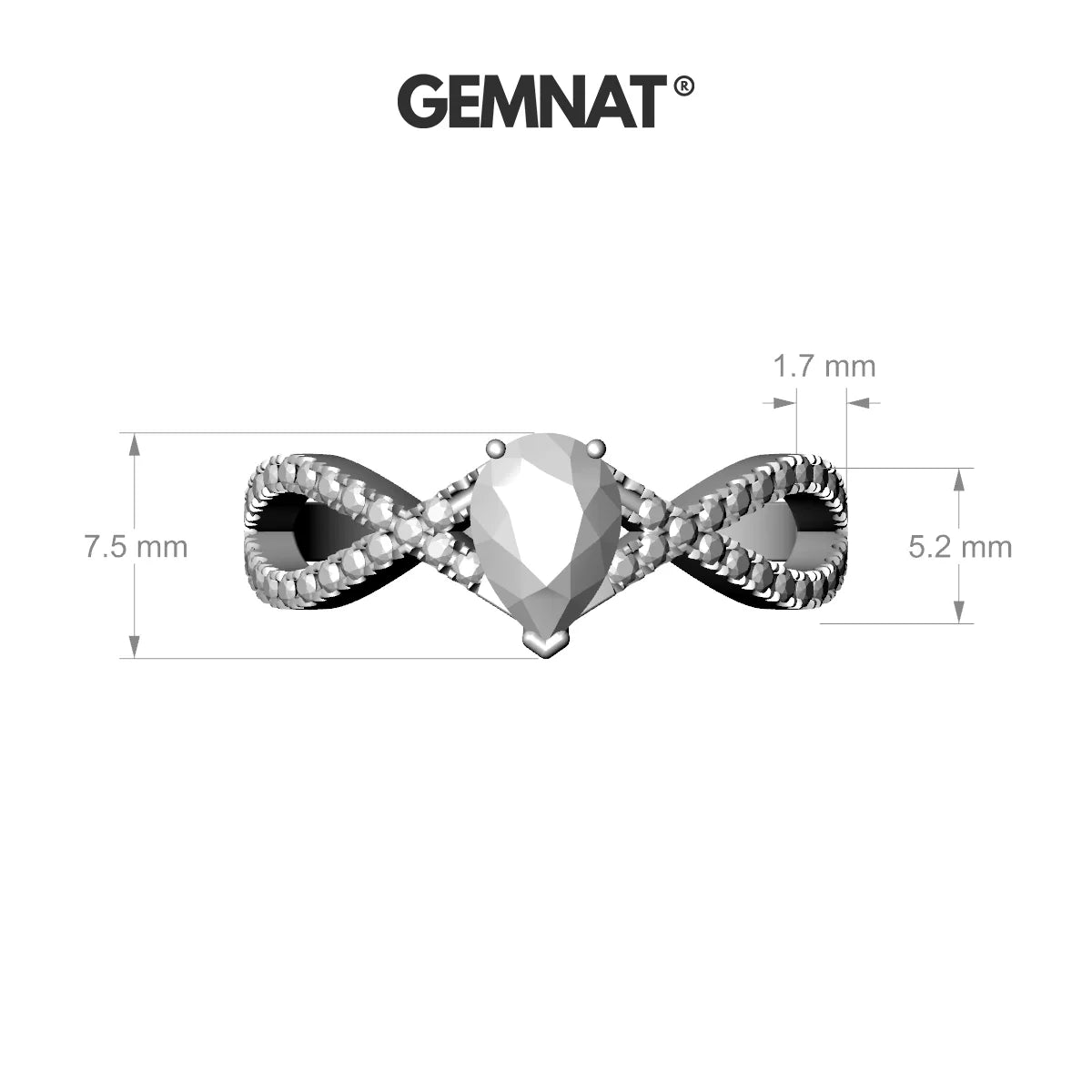 Haze | 18k Rose Gold 7 x 5 mm Pear Amethyst Ring