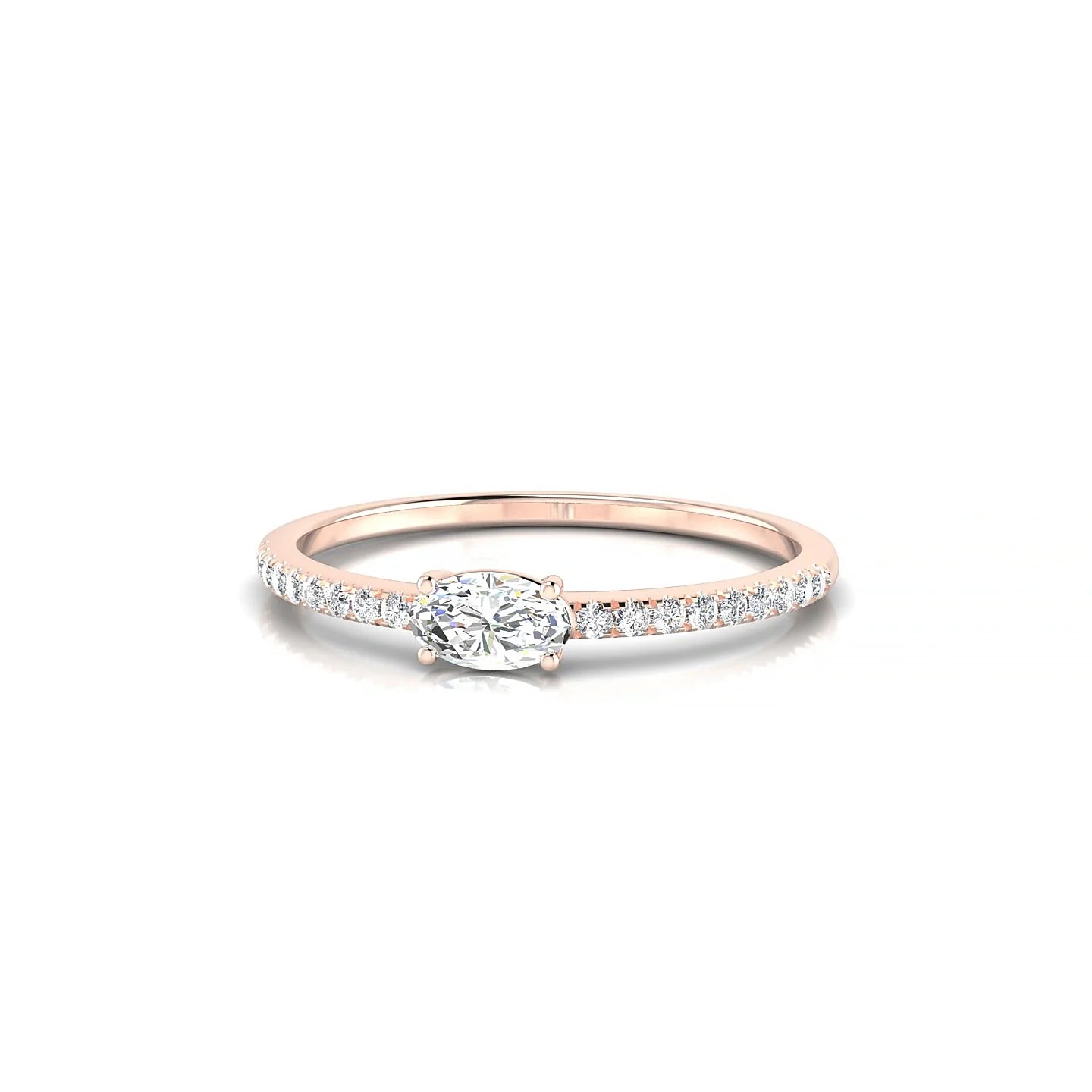 Horizon | 18k Rose Gold 5 x 3 mm Oval Diamond Ring