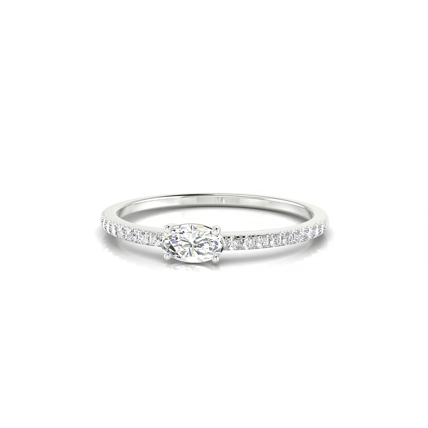 Horizon | 18k White Gold 5 x 3 mm Oval Diamond Ring