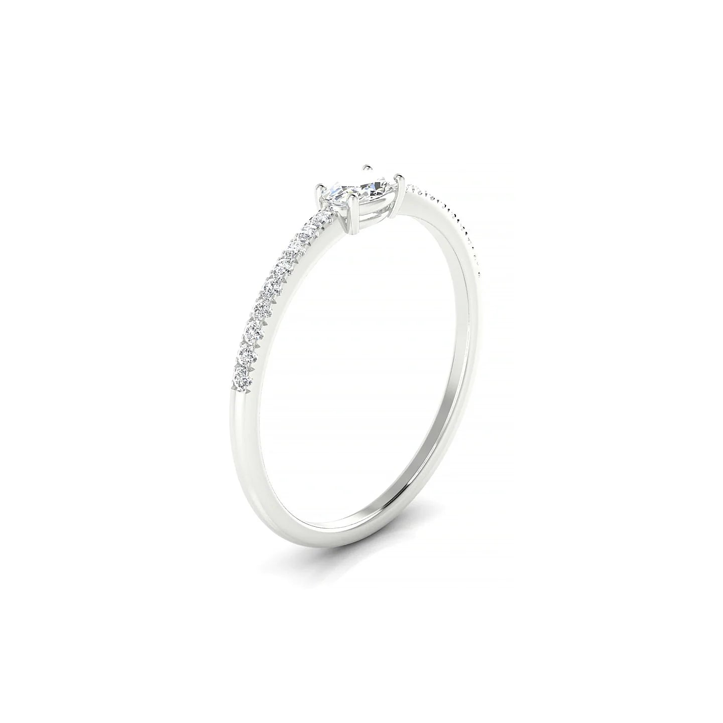Horizon | 18k White Gold 5 x 3 mm Oval Diamond Ring